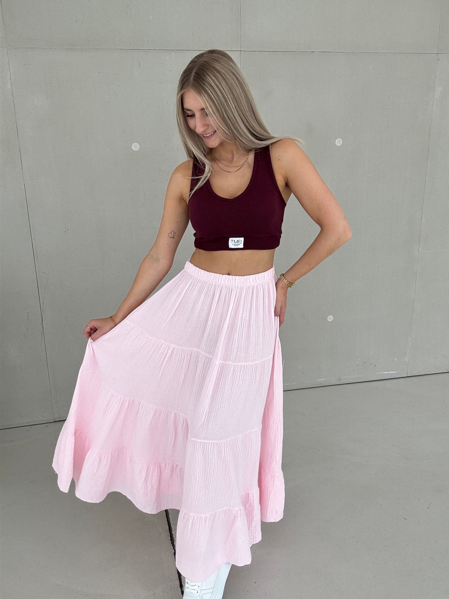 Musselin Rock VENEZIA LOVE ballerina rosa