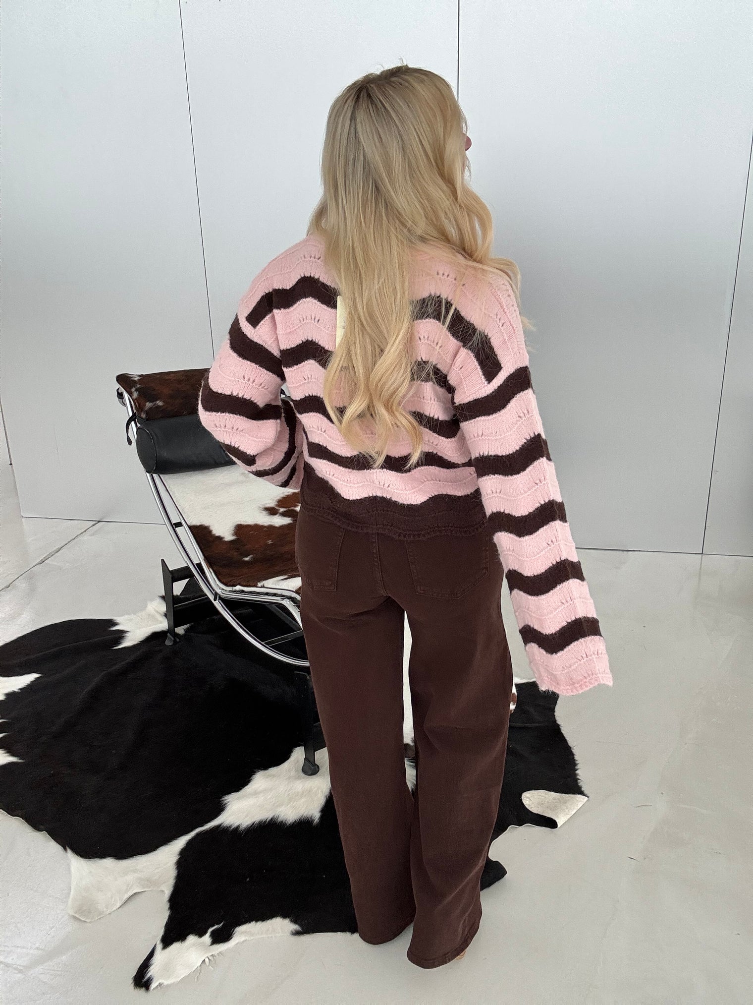 Stretch Wide Leg Jeans Chocolate Mousse