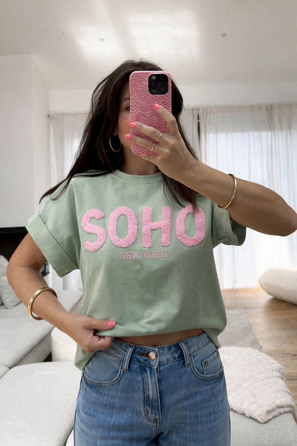 Statement Shirt mint SOHO rosa