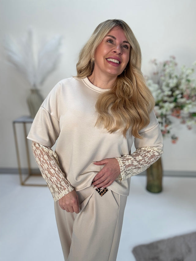 Pullover Creme CASUAL LACE POWER