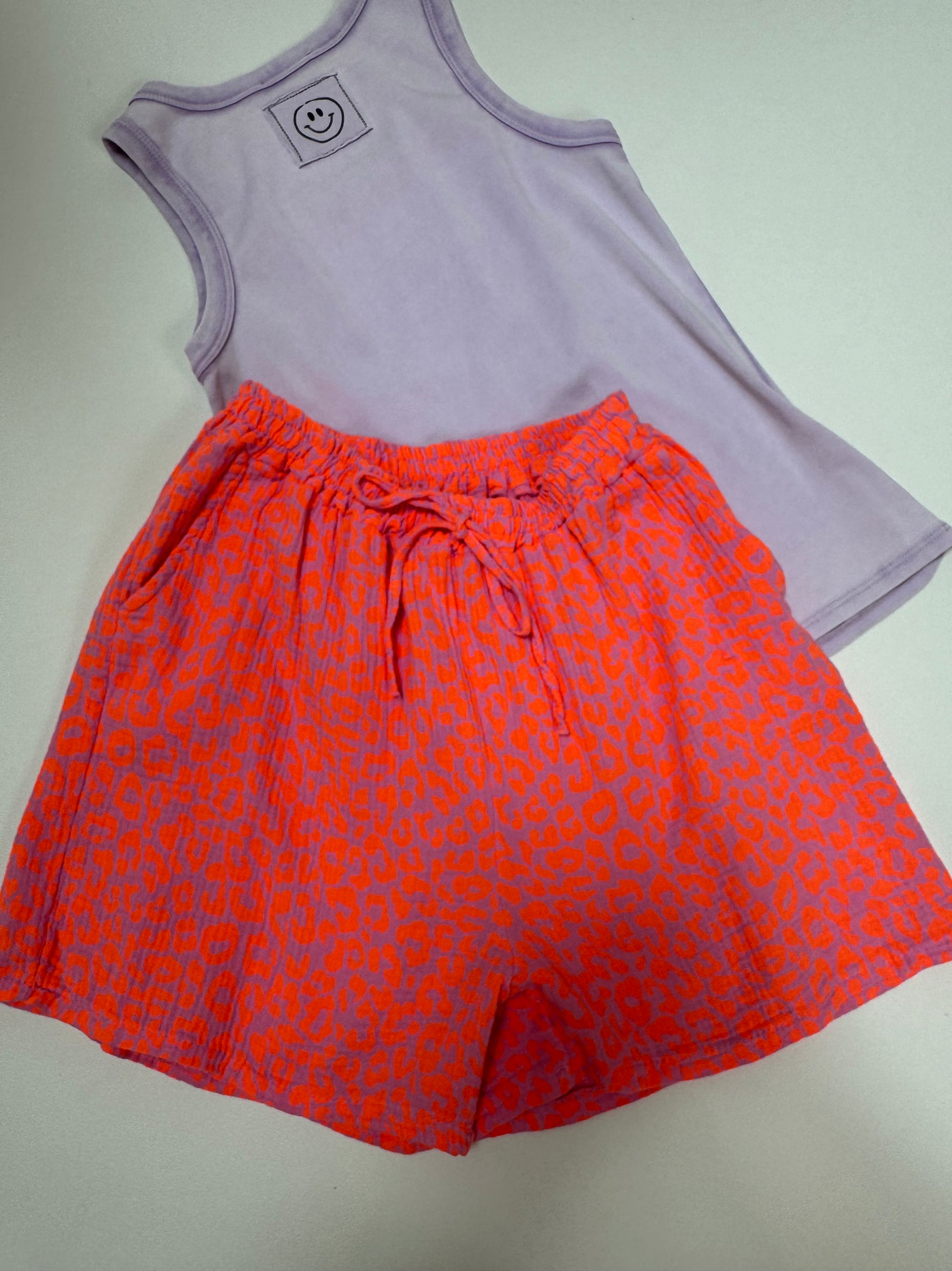 Stylische Musselin Short rosa LEO LOVER hot orange