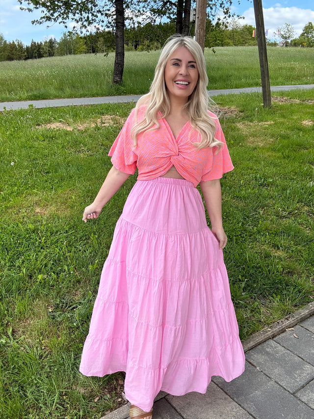 Cropped Bluse rosa LEO LOVER orange