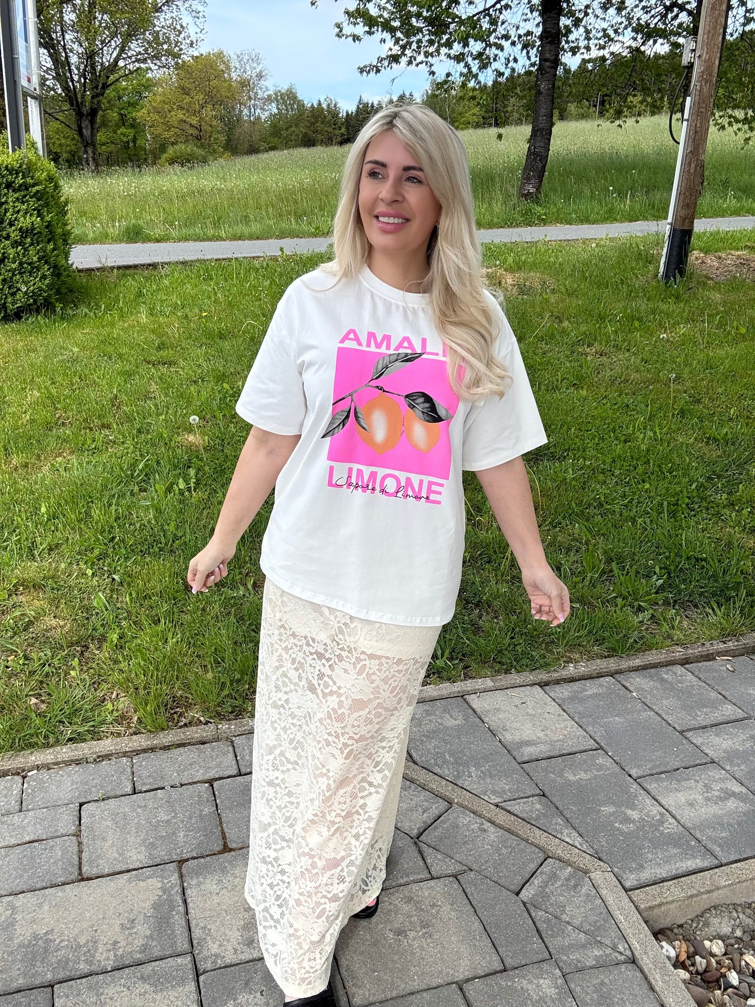 Statement Shirt weiß AMALFI LIMONE