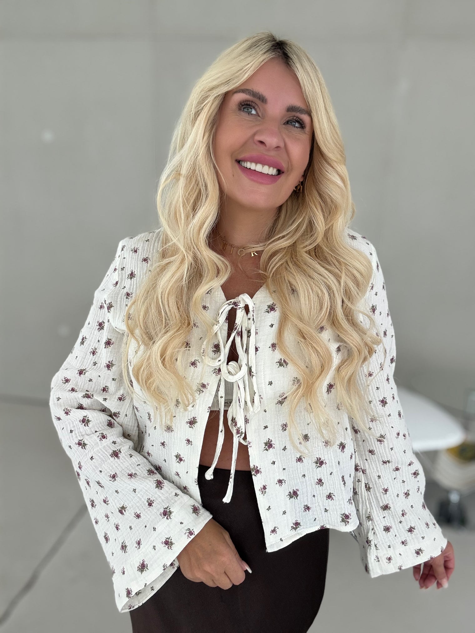 Musselin Bluse cremeweiß LITTLE FLOWERS