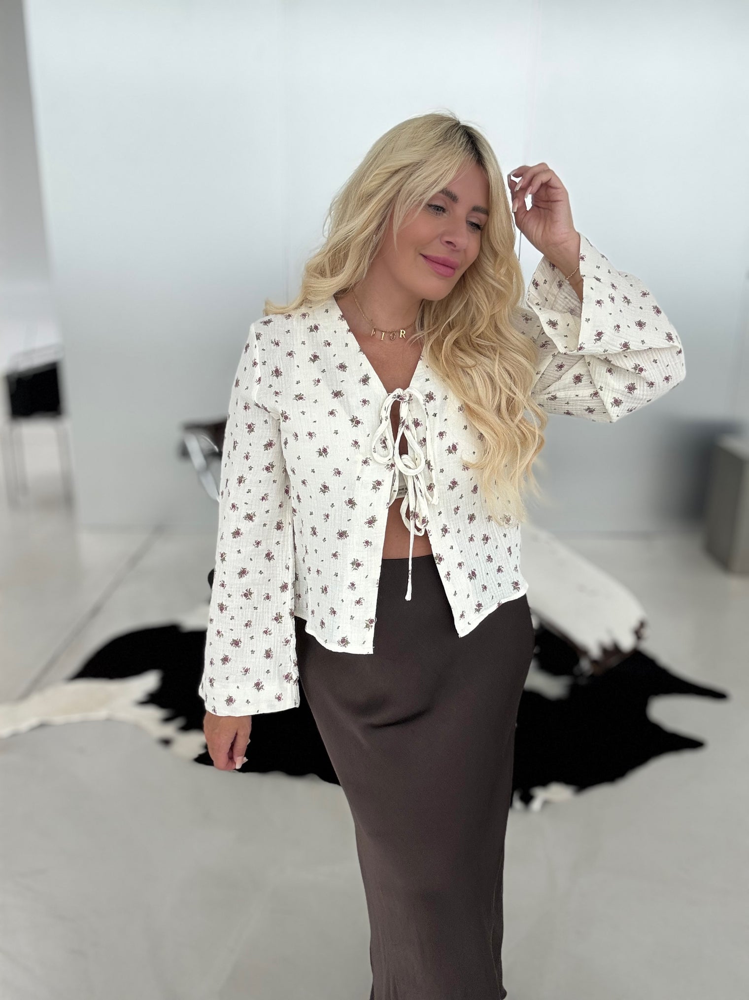 Musselin Bluse cremeweiß LITTLE FLOWERS