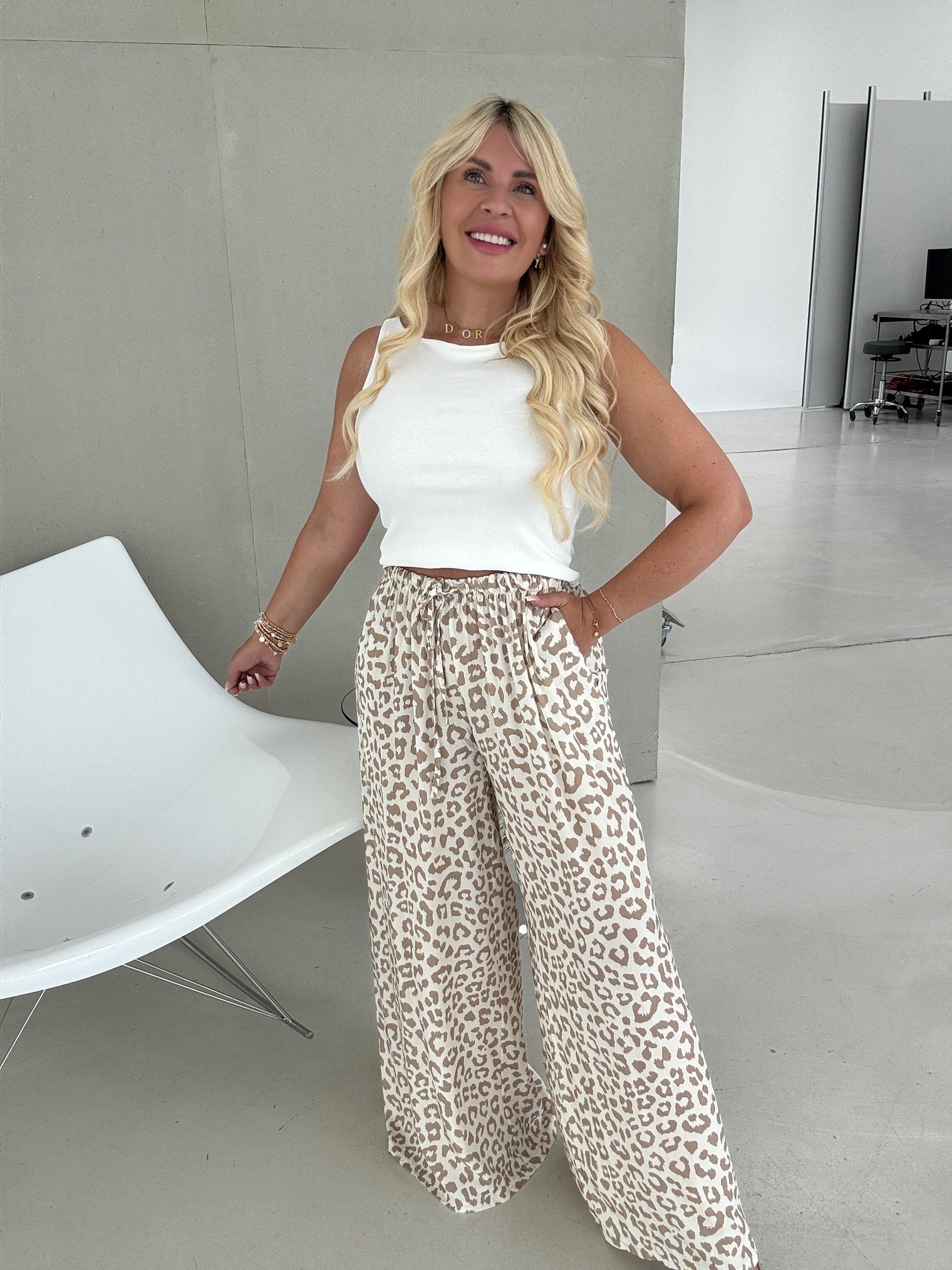 Hose weiß LEO LOVER beige