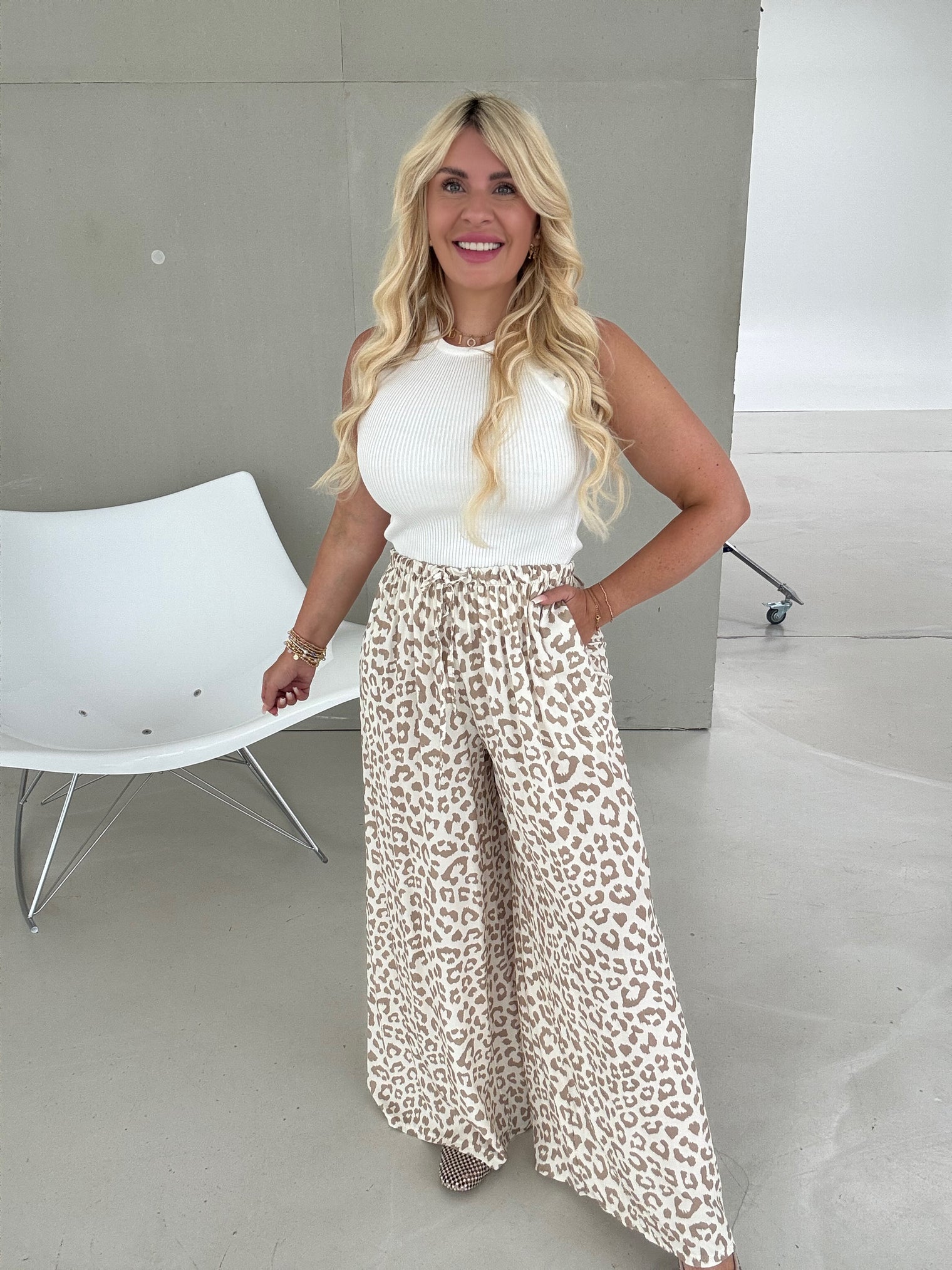 Hose weiß LEO LOVER beige