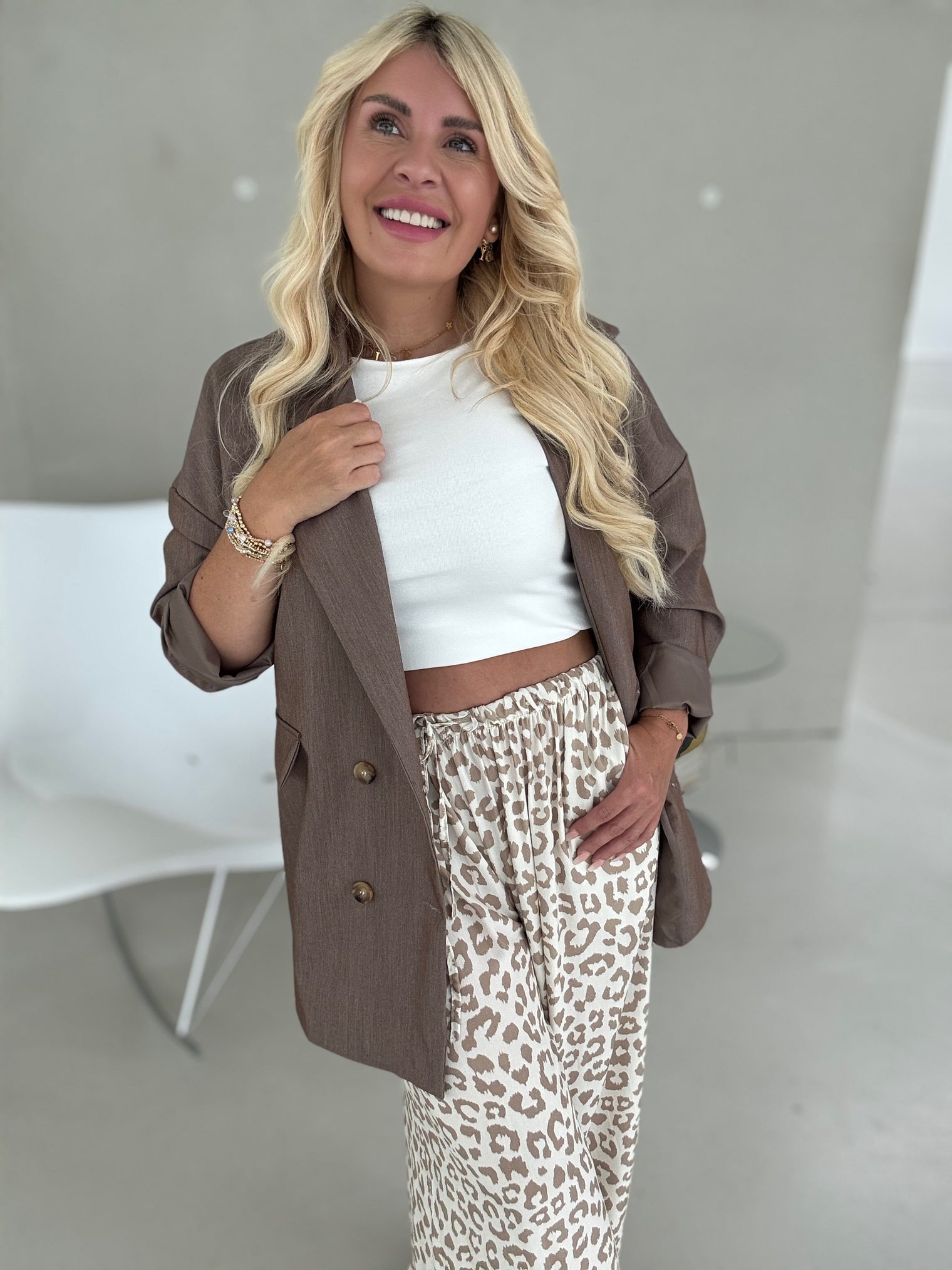 Signature Blazer mit Patch TAUPE