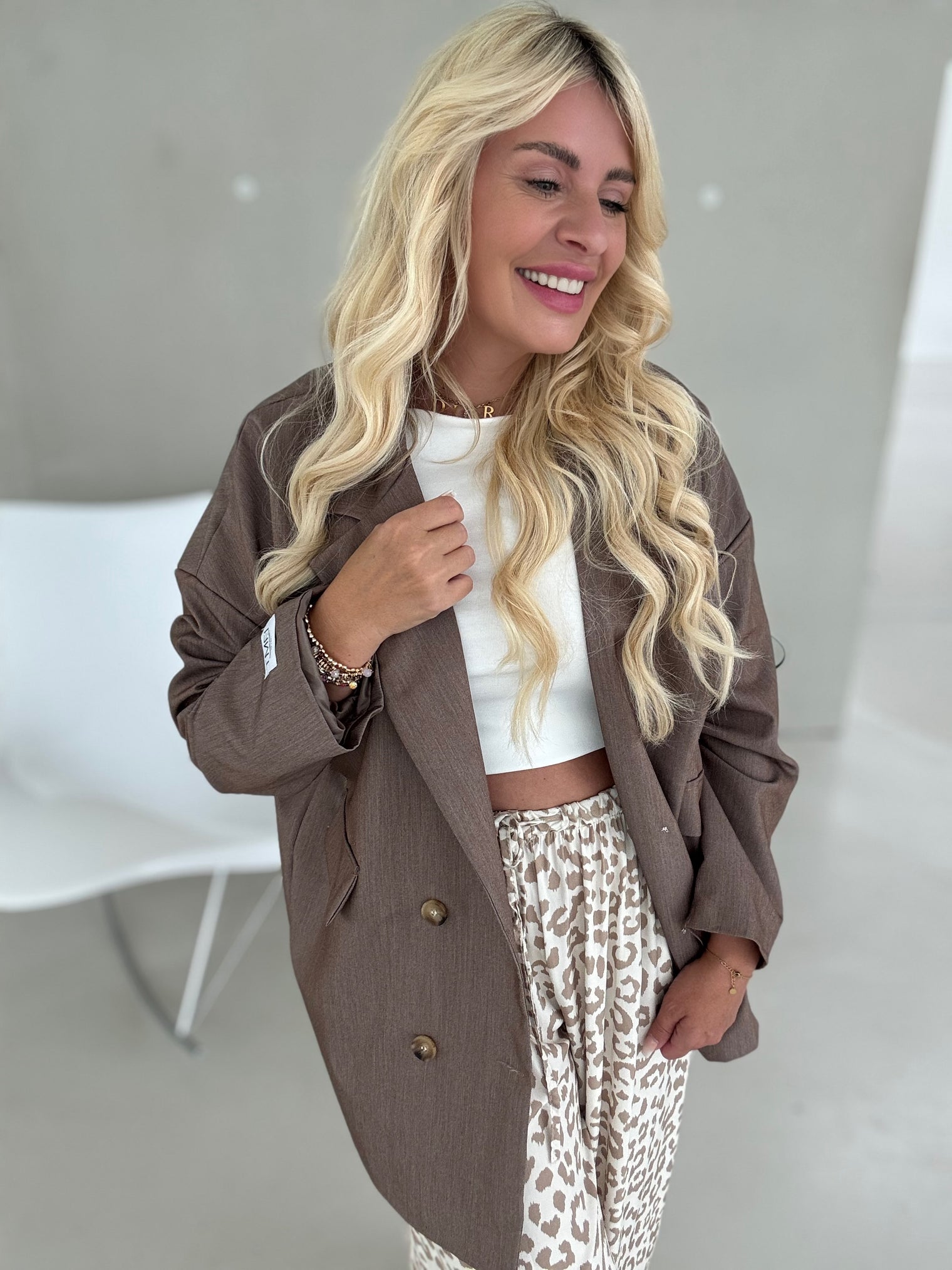 Signature Blazer mit Patch TAUPE