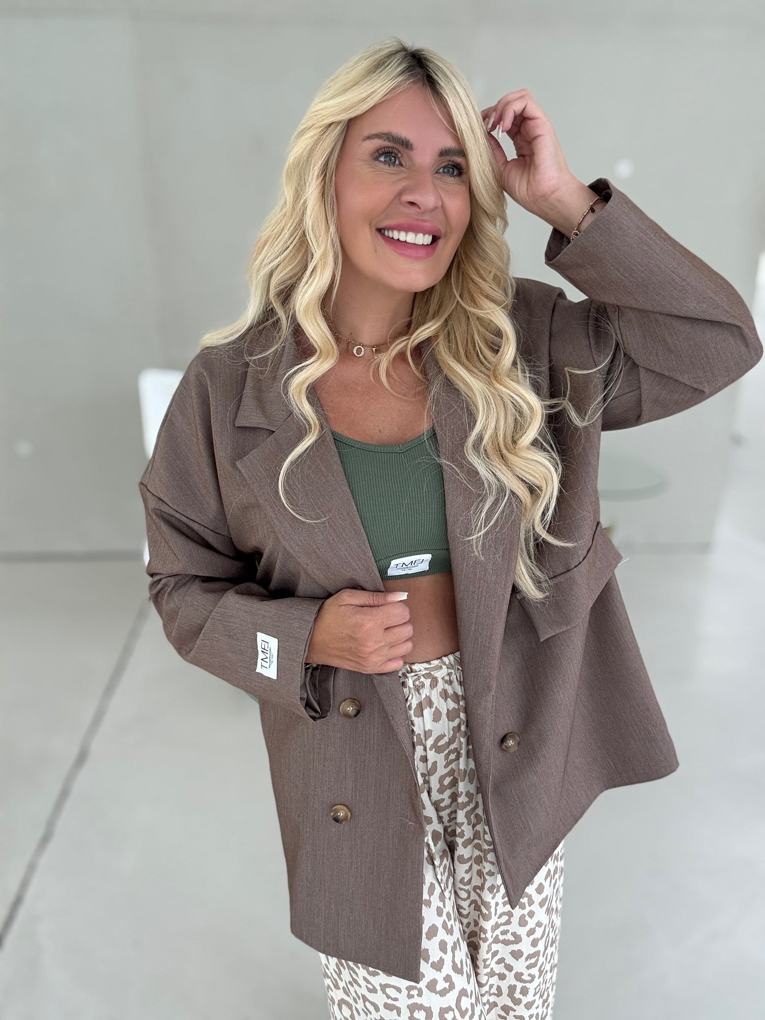 Signature Blazer mit Patch TAUPE