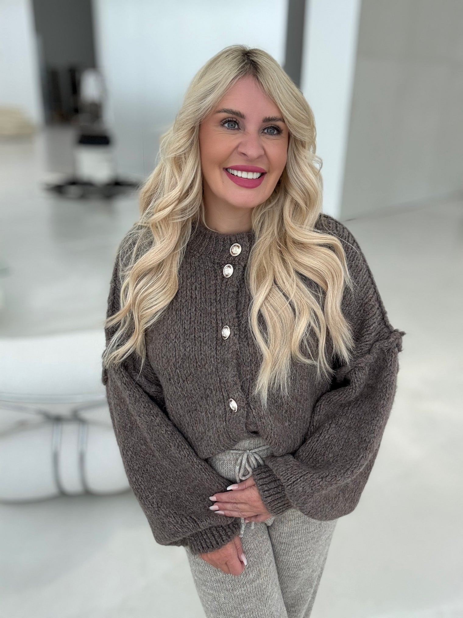 Strickjacke SUPER SOFT coffee