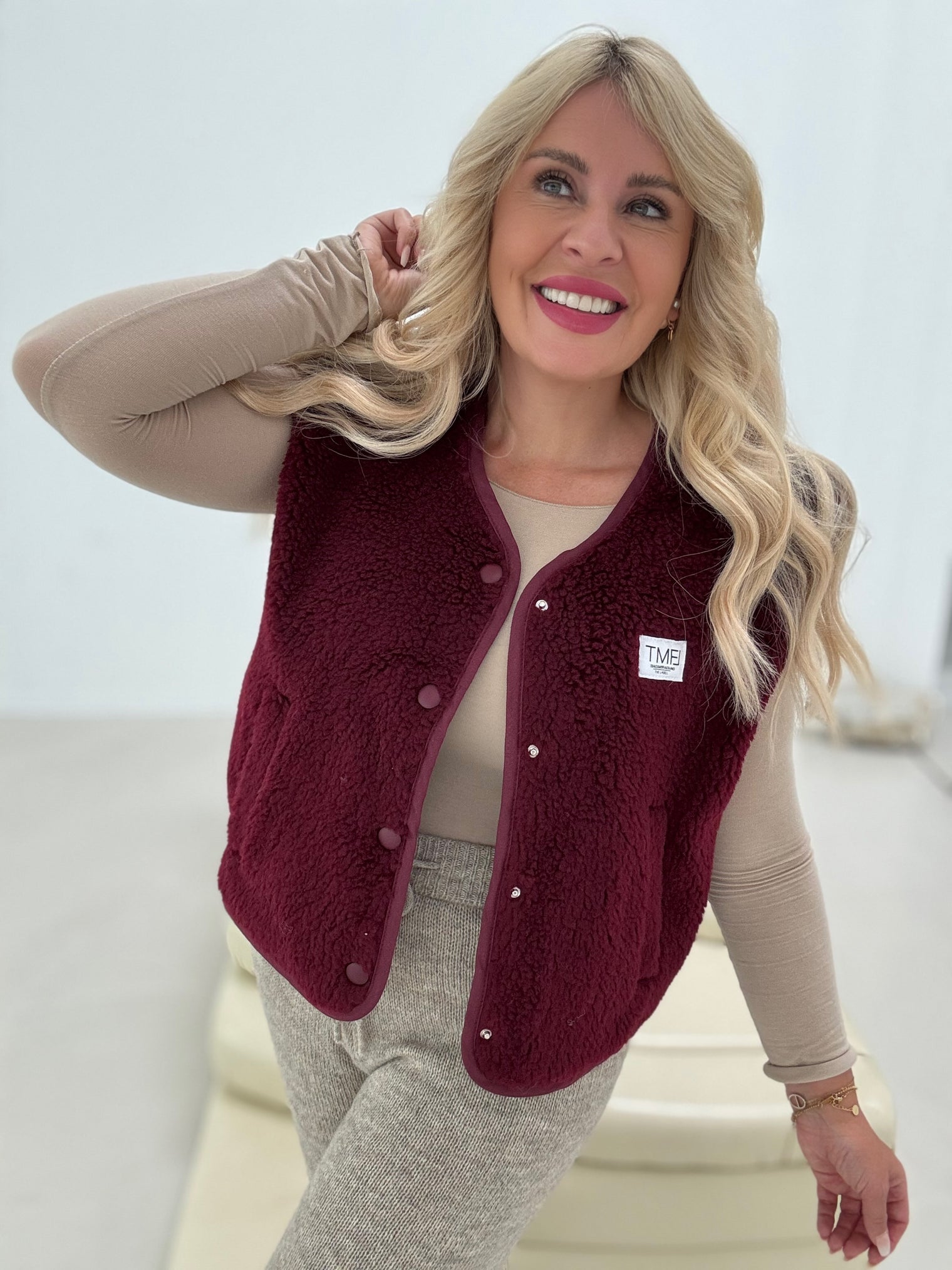 Teddyweste SIGNATURE burgundy