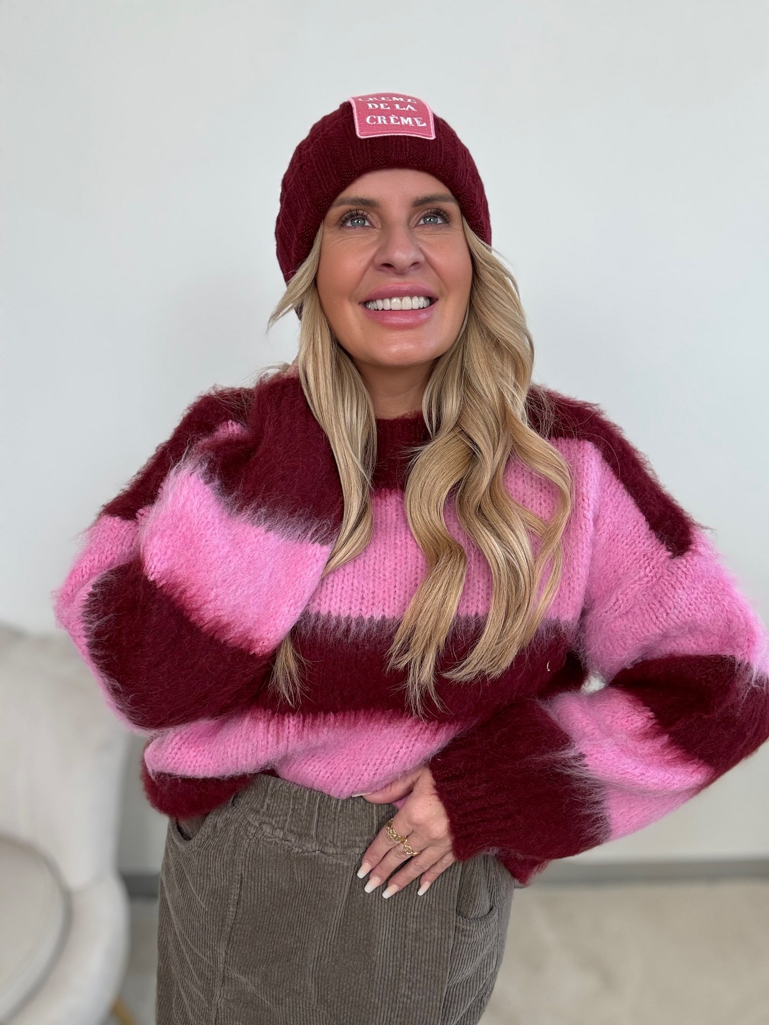 Pullover STRIPES rosa/burgundy