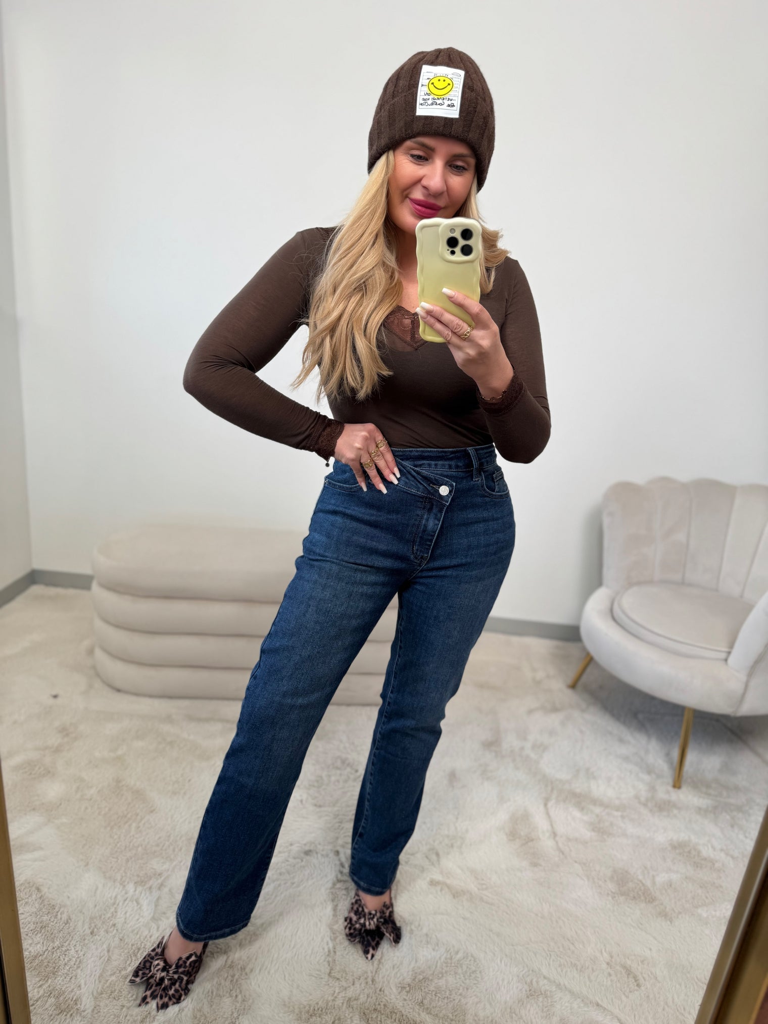 Jeans DARK BLUE mit Stretch und Fashion Bund