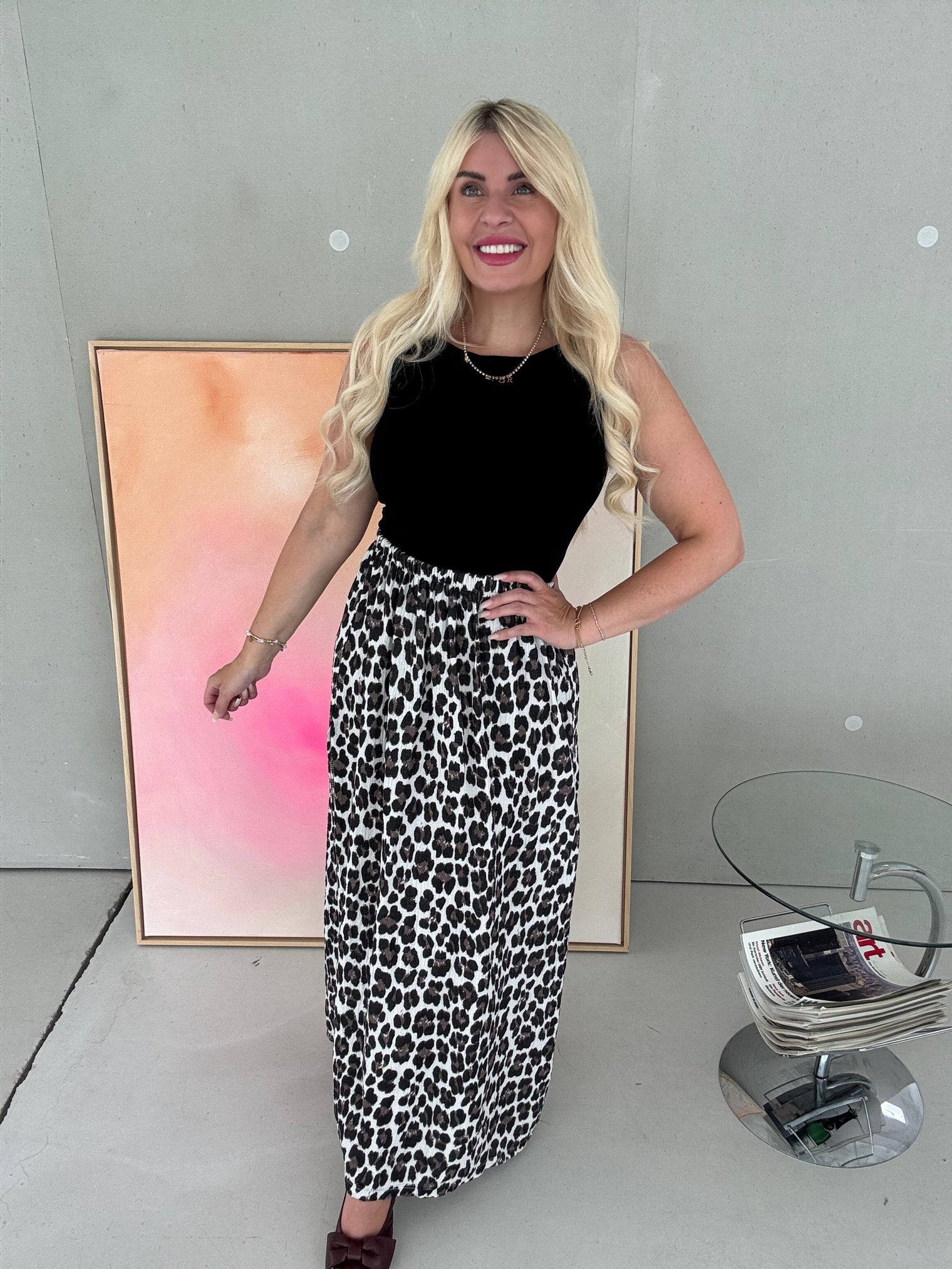 Musselin Rock WILD LOVE mit Schlitzen leo