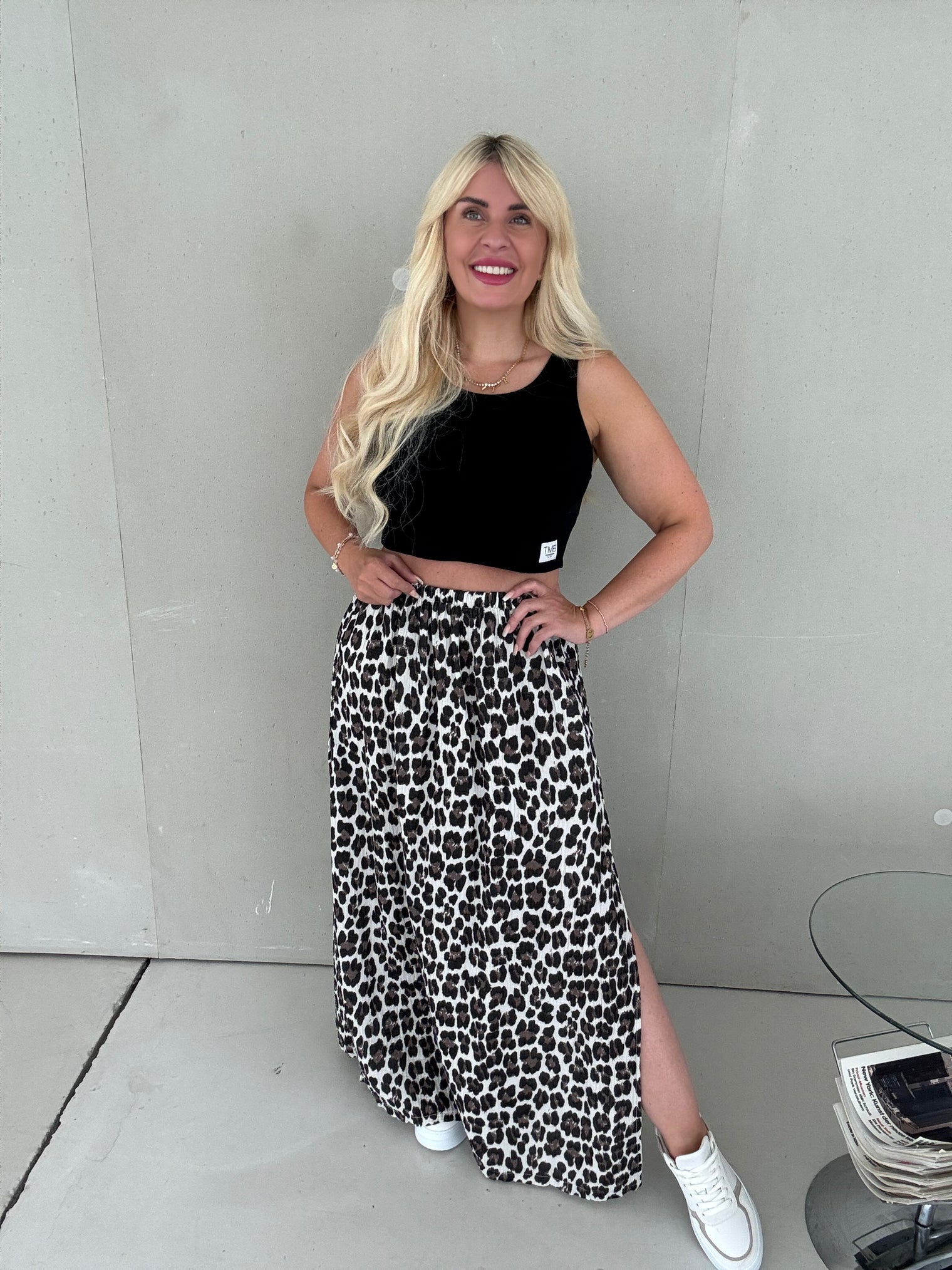 Musselin Rock WILD LOVE mit Schlitzen leo