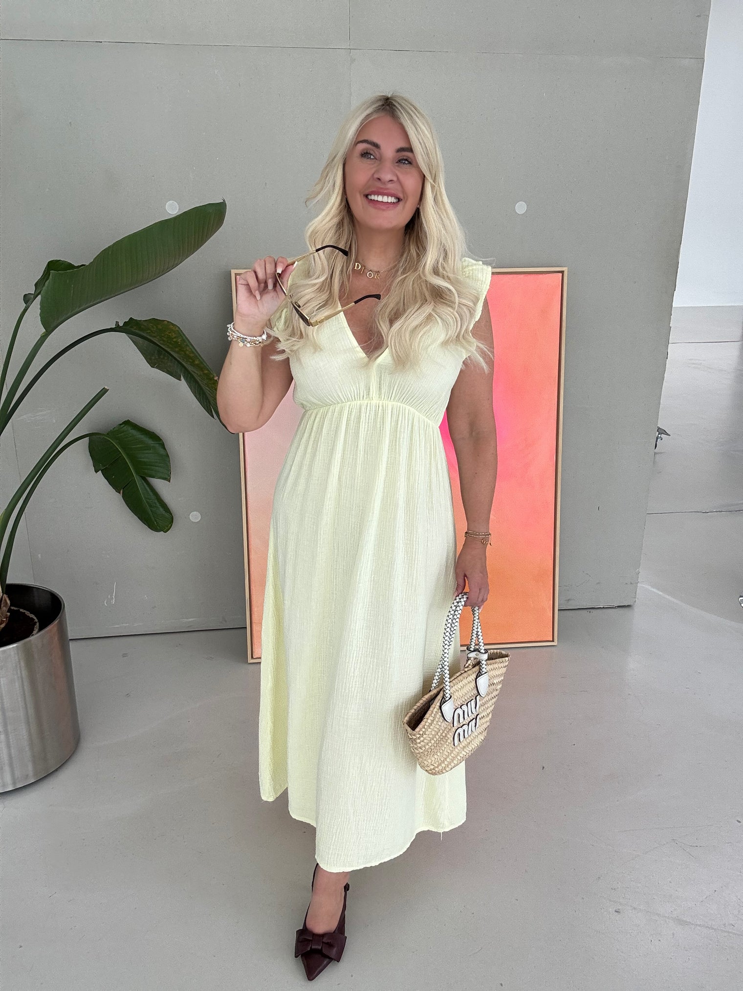 Signature Musselin Kleid BUTTERMILK LEMON