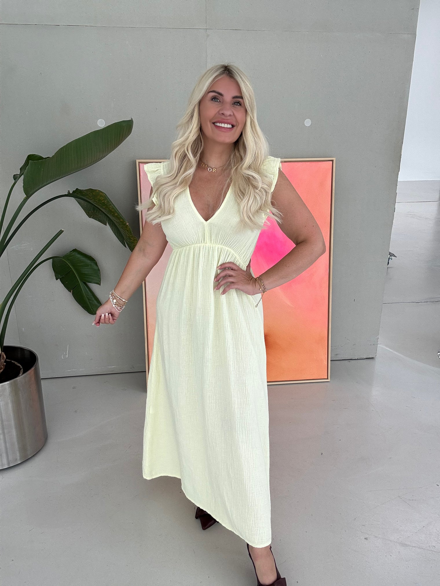 Signature Musselin Kleid BUTTERMILK LEMON