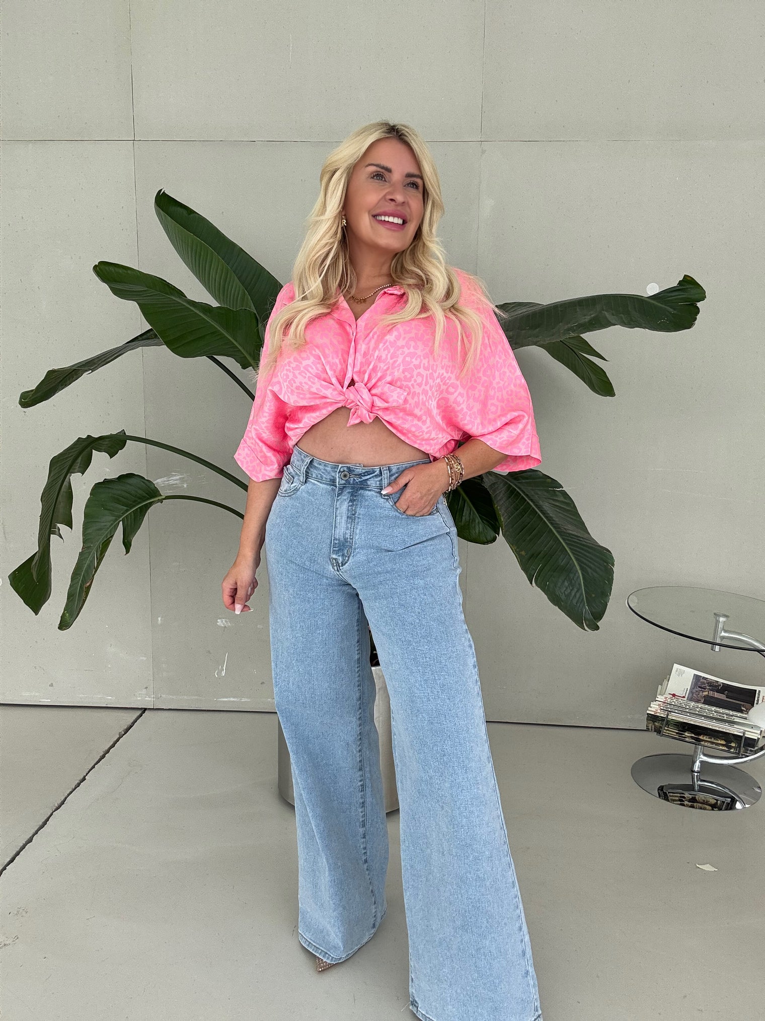 Stretch Wide Leg Jeans denim