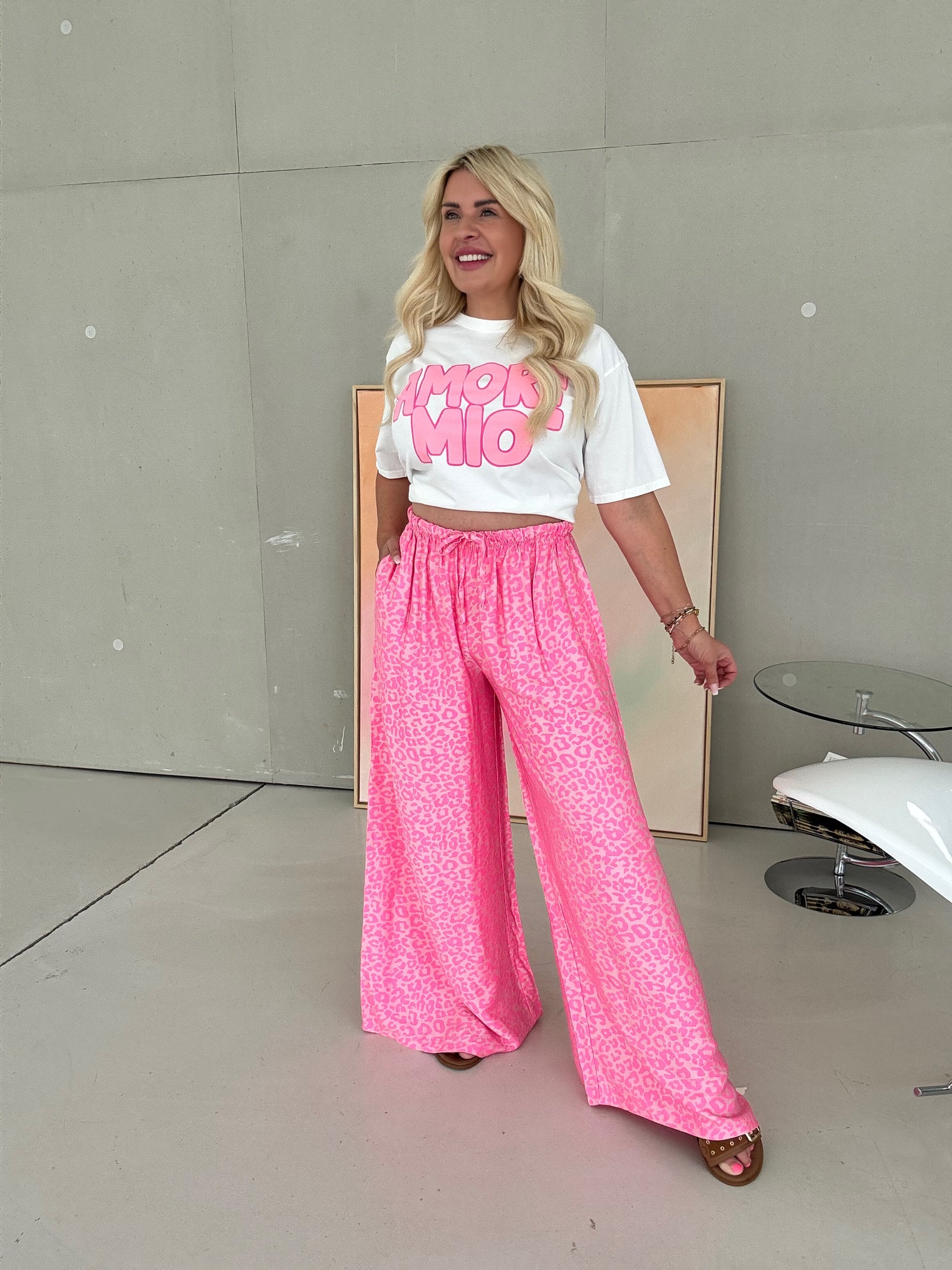 Hose mit Seide rosa LEO LOVER hot pink