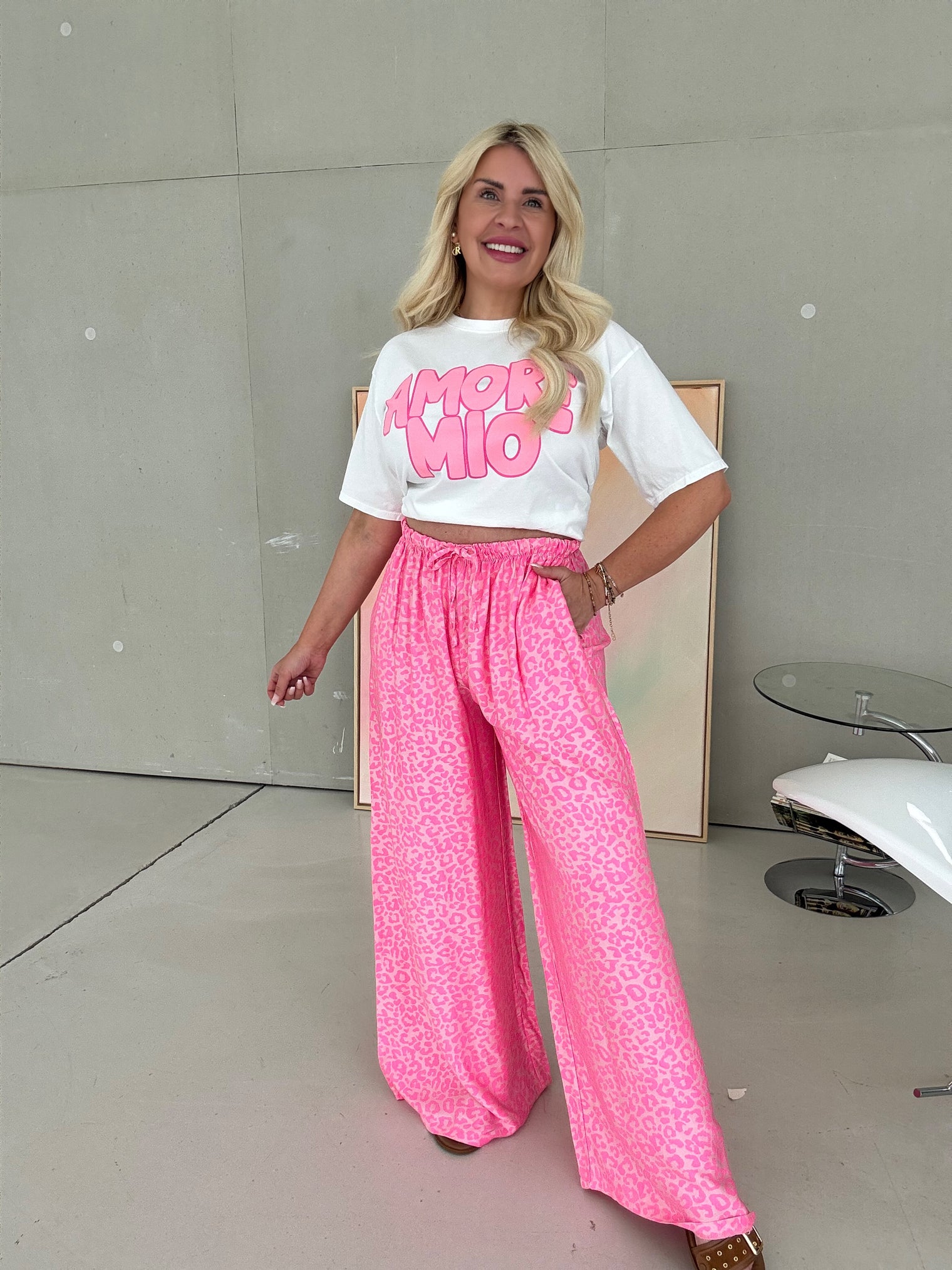 Hose mit Seide rosa LEO LOVER hot pink