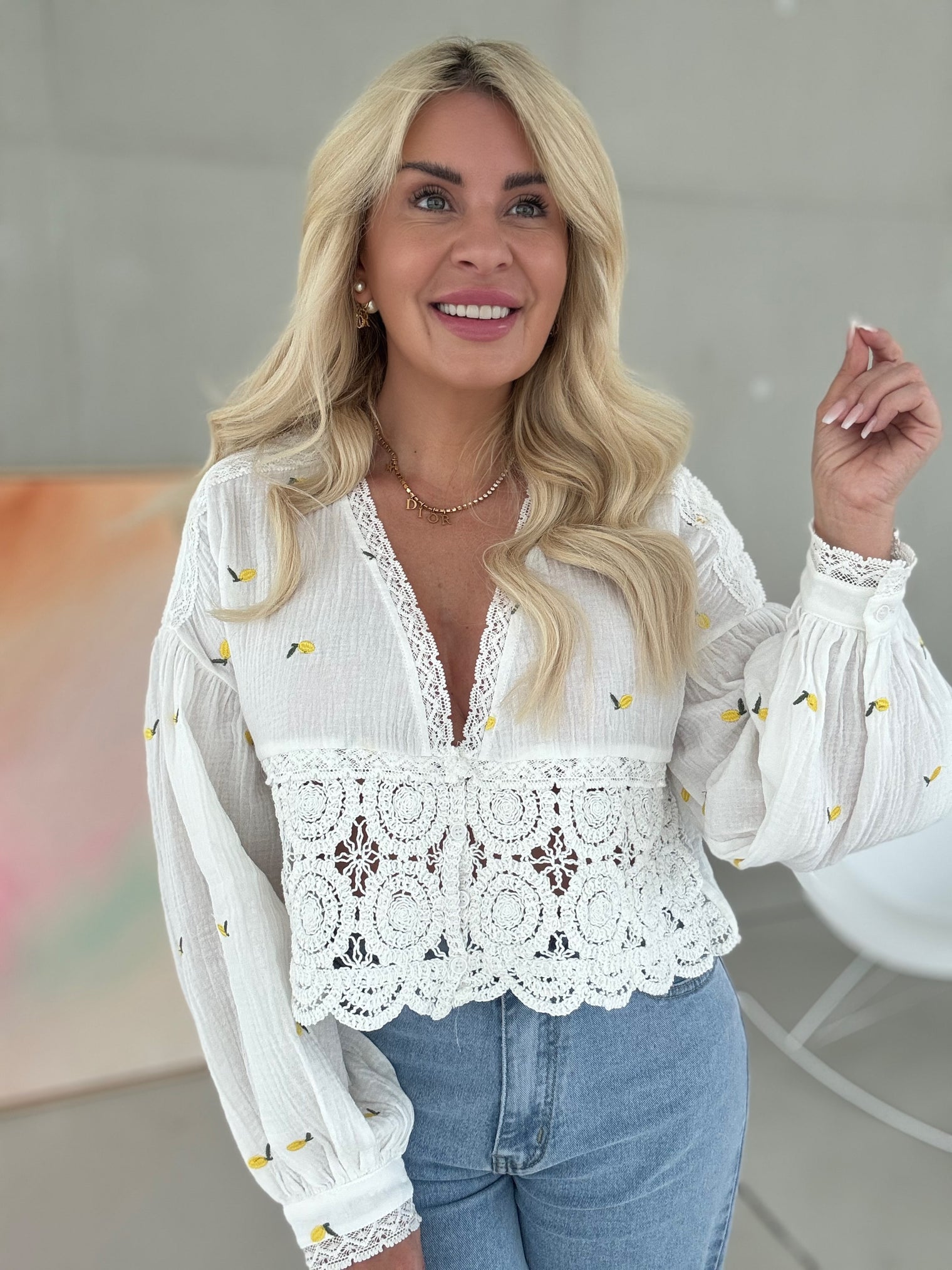 Musselin Bluse weiß LEMONS