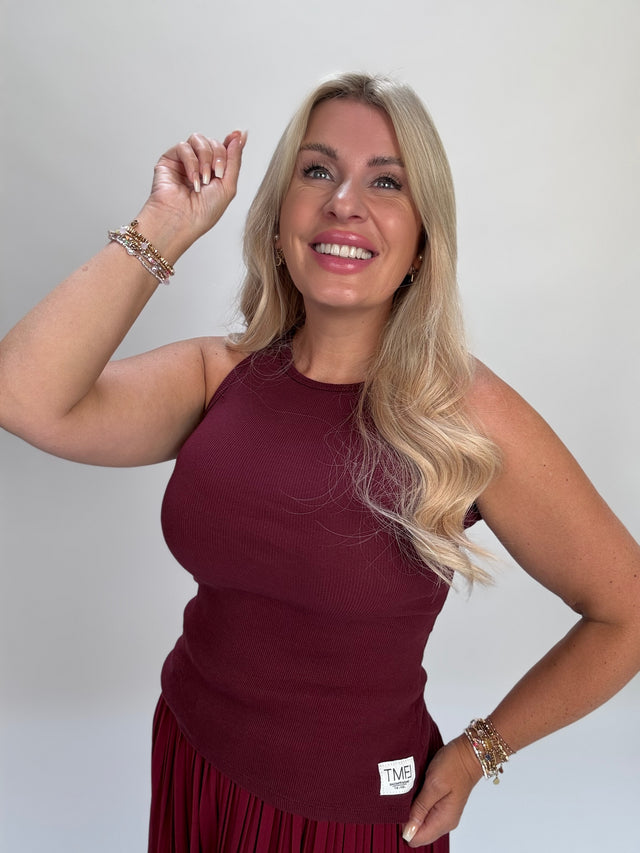 SIGNATURE TANK TOP burgundy