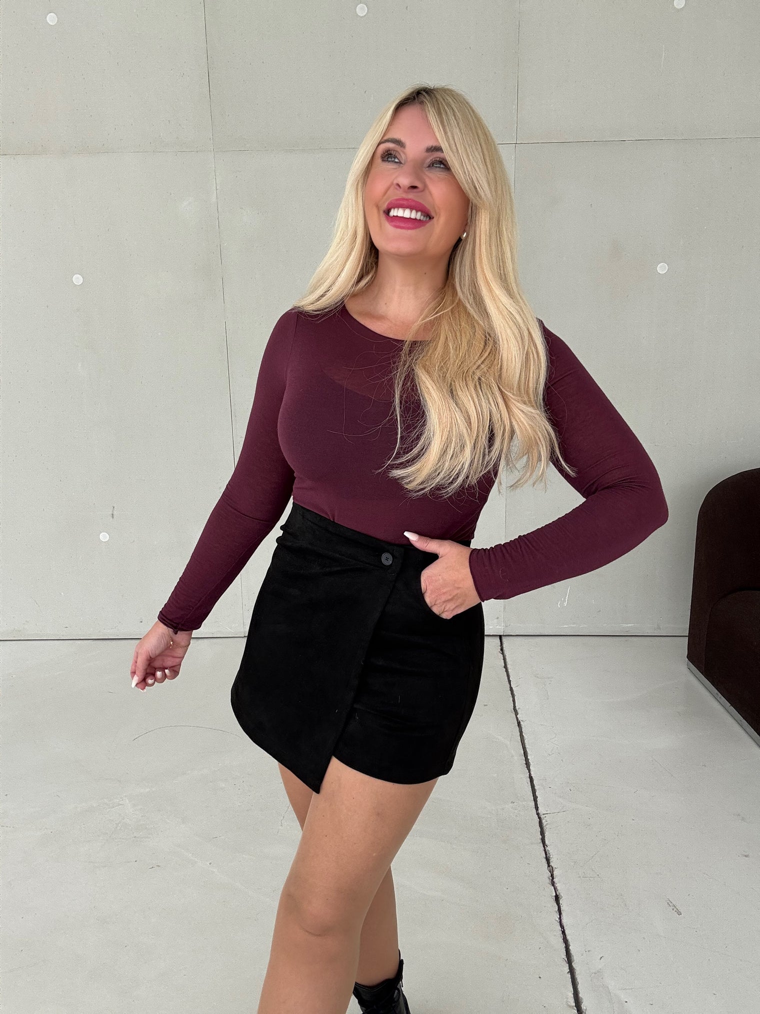 Wildleder Hosenrock BLACK