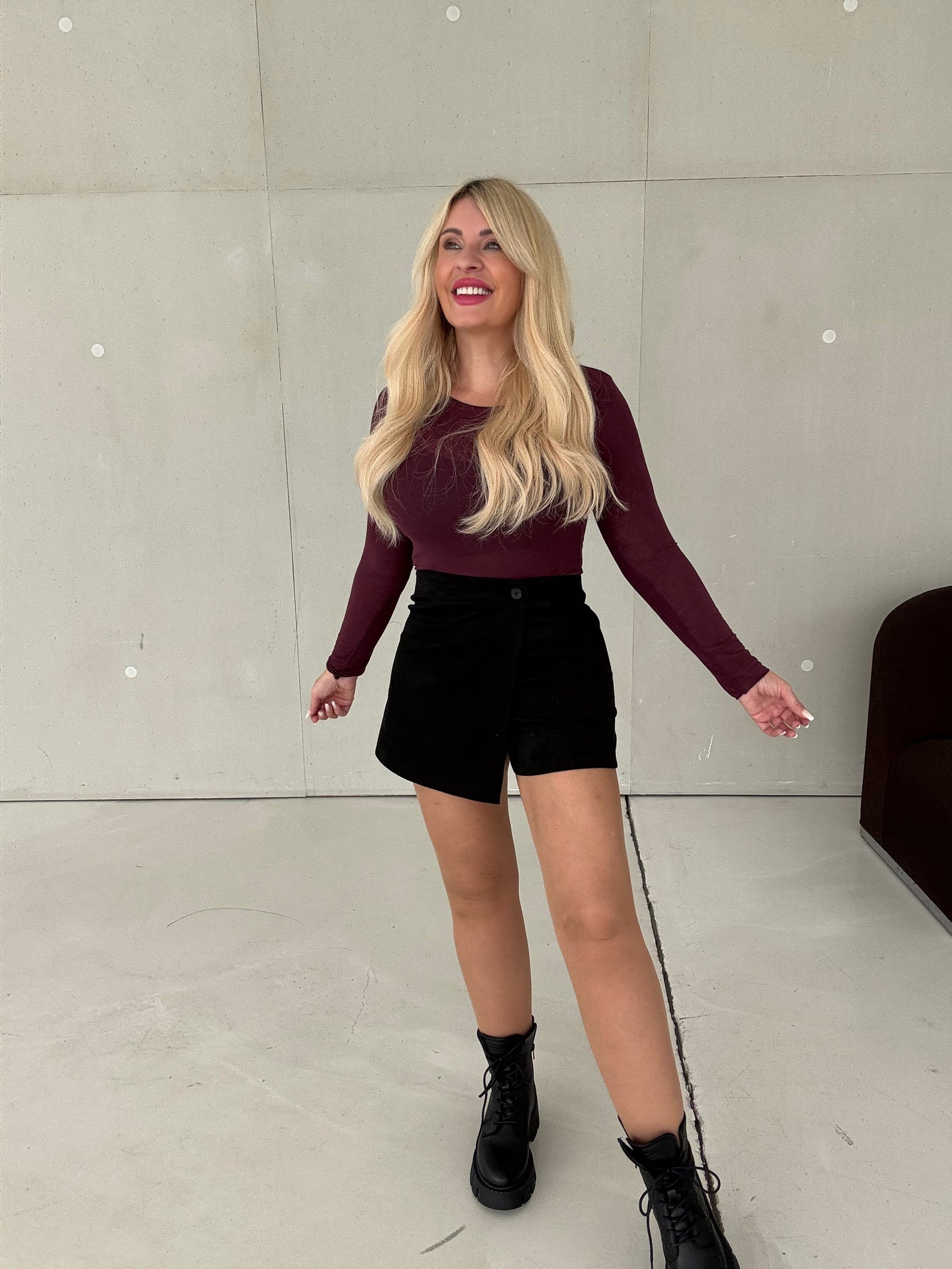 Wildleder Hosenrock BLACK