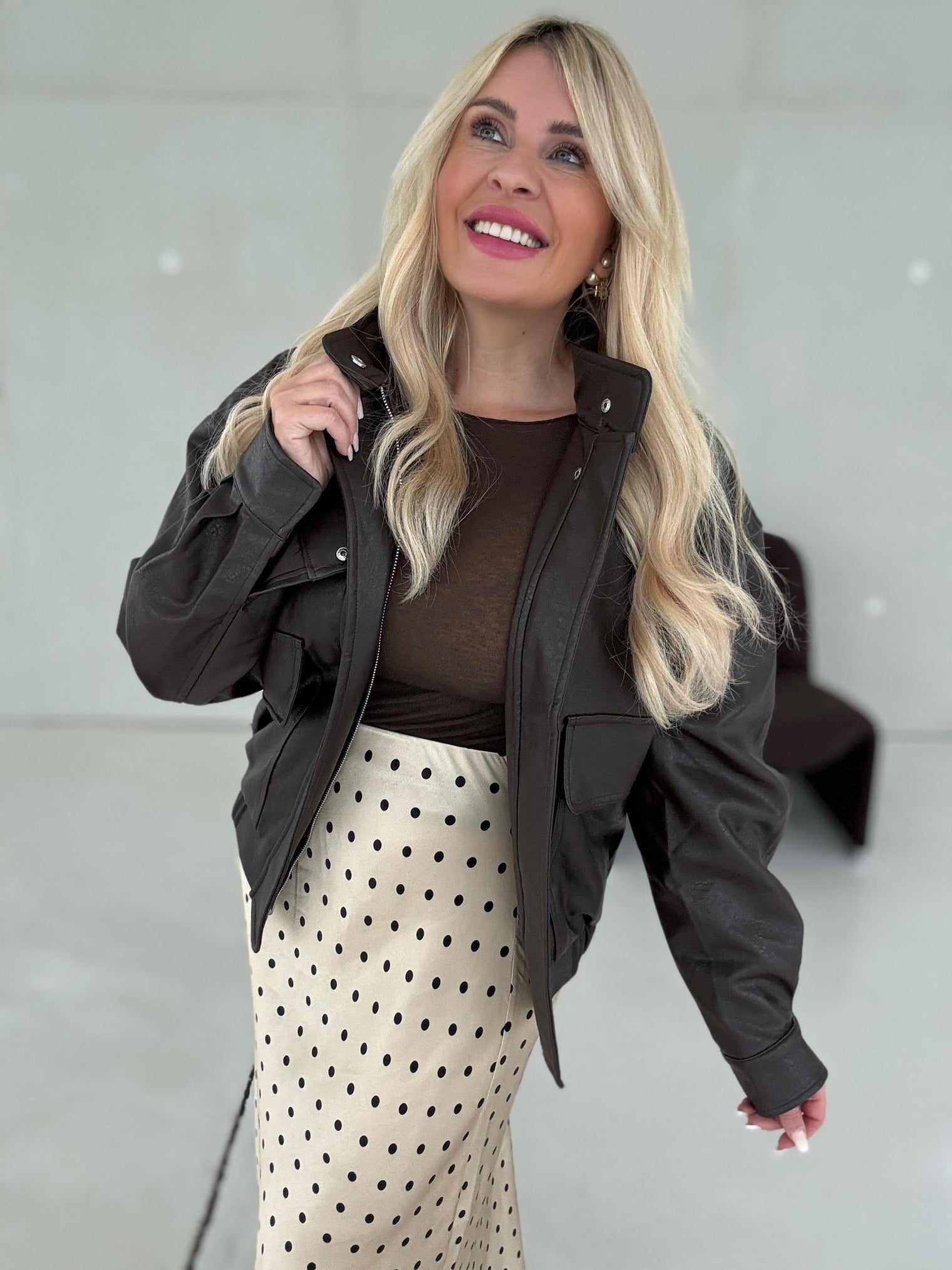 Lederjacke COOL VIBES dark coffee