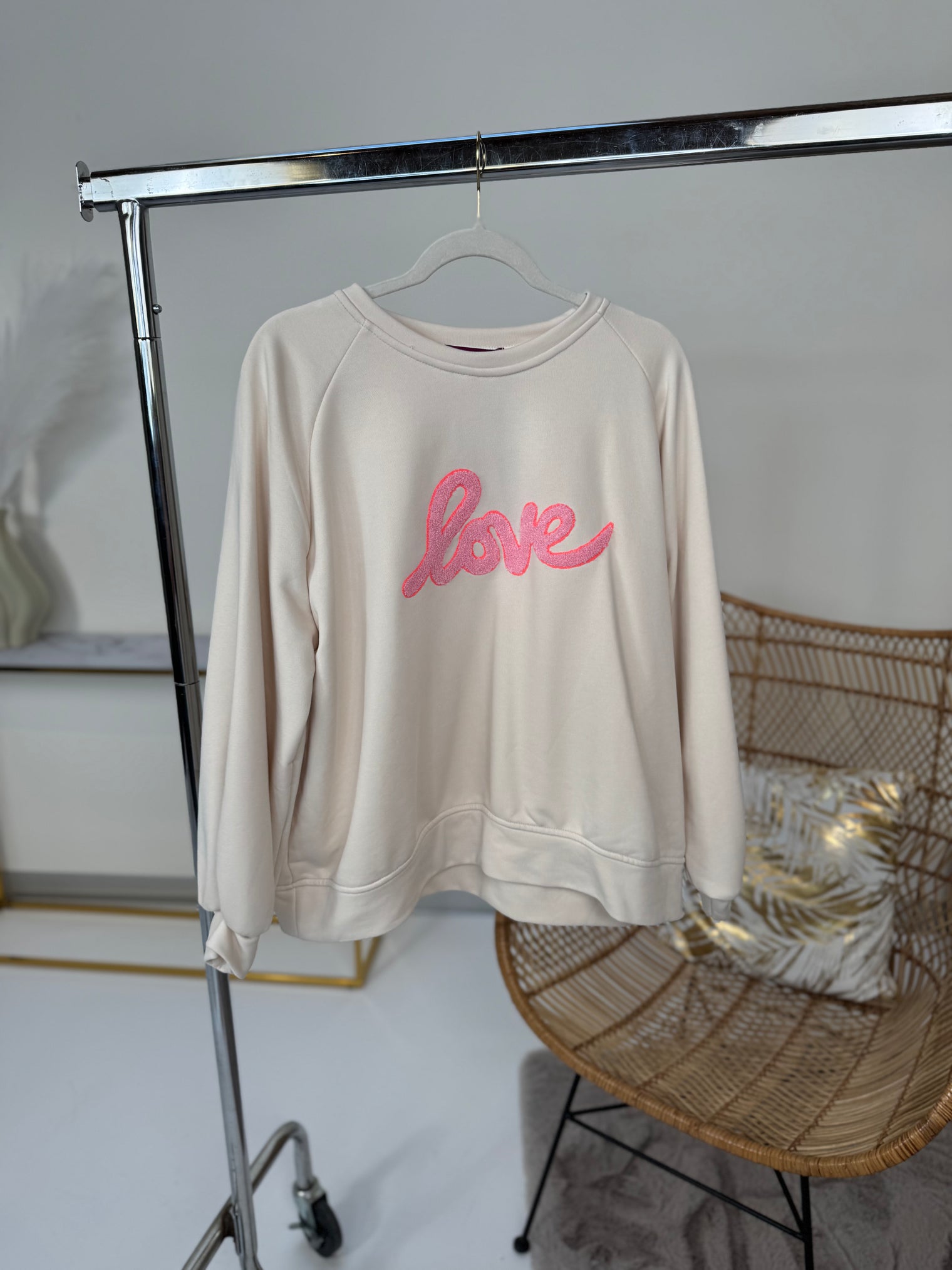 Sweater LOVE creme/rosa