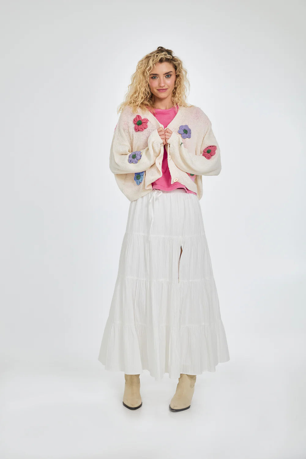 OH APRIL Harriet Cardigan Off White