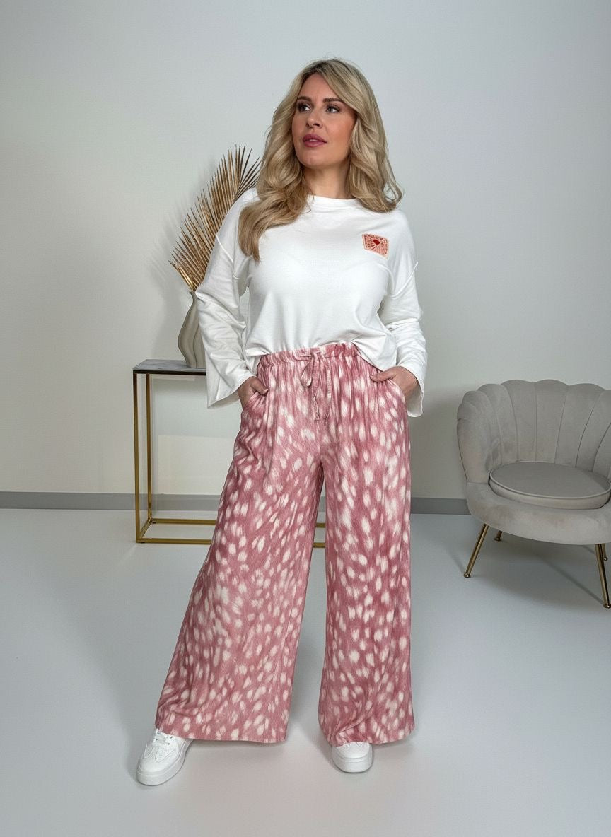 Hose rosa/weiß FEATHER