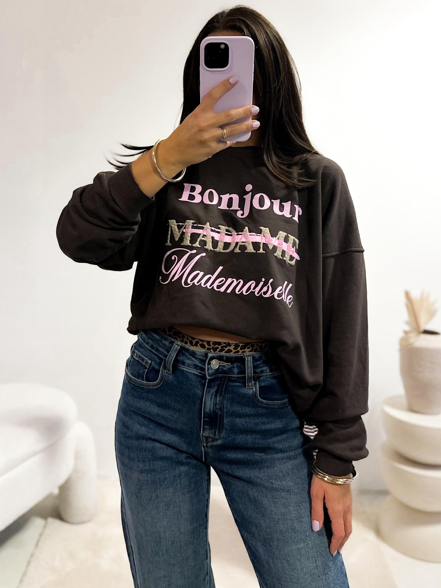 Stretch WIDE LEG Jeans Blue mit Leo