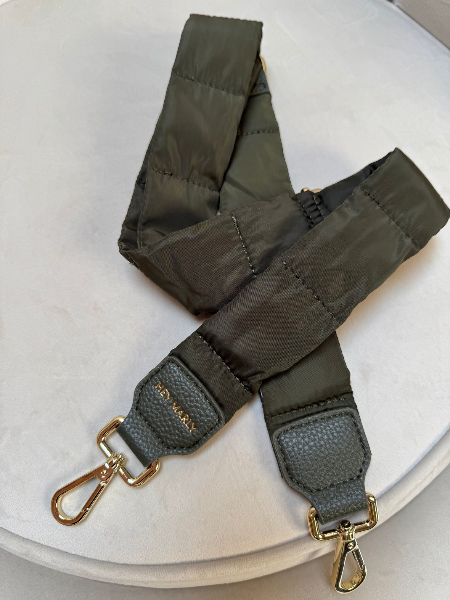 Hey Marly Puffy Nylon Strap Forest