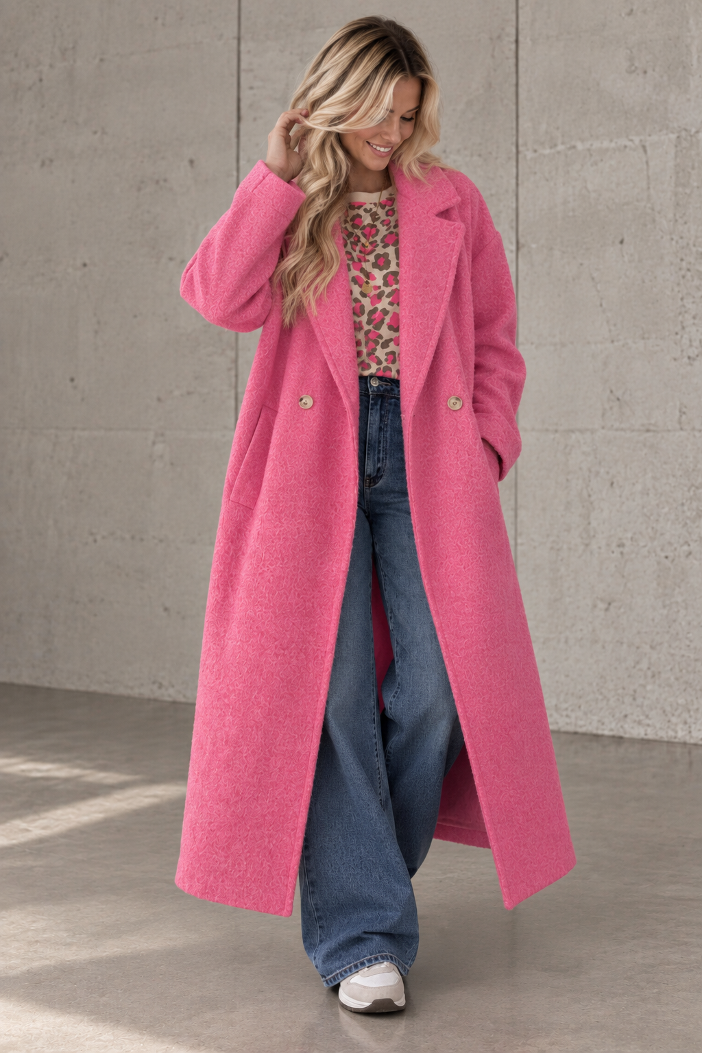 Oversize Mantel TRUST PINK mit seitlichen Taschen