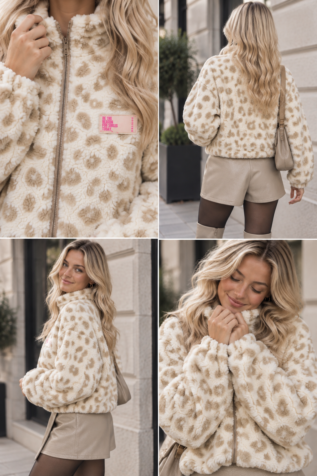 Kuschel Jacke LEO & Patch DRESS FOR YOURSELF creme/beige
