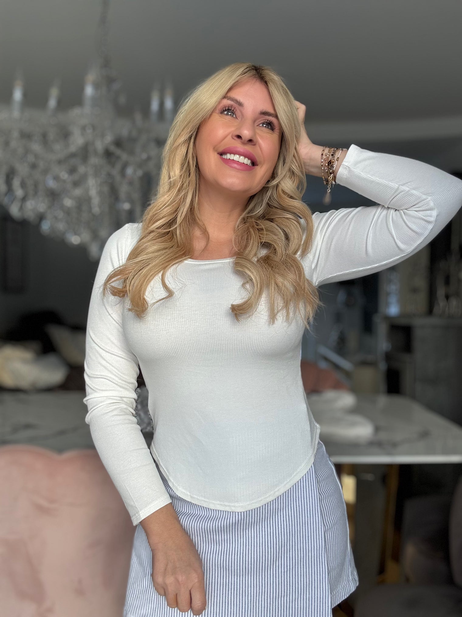 Fein Rip Oberteil 7001-EF230073 weiß super soft