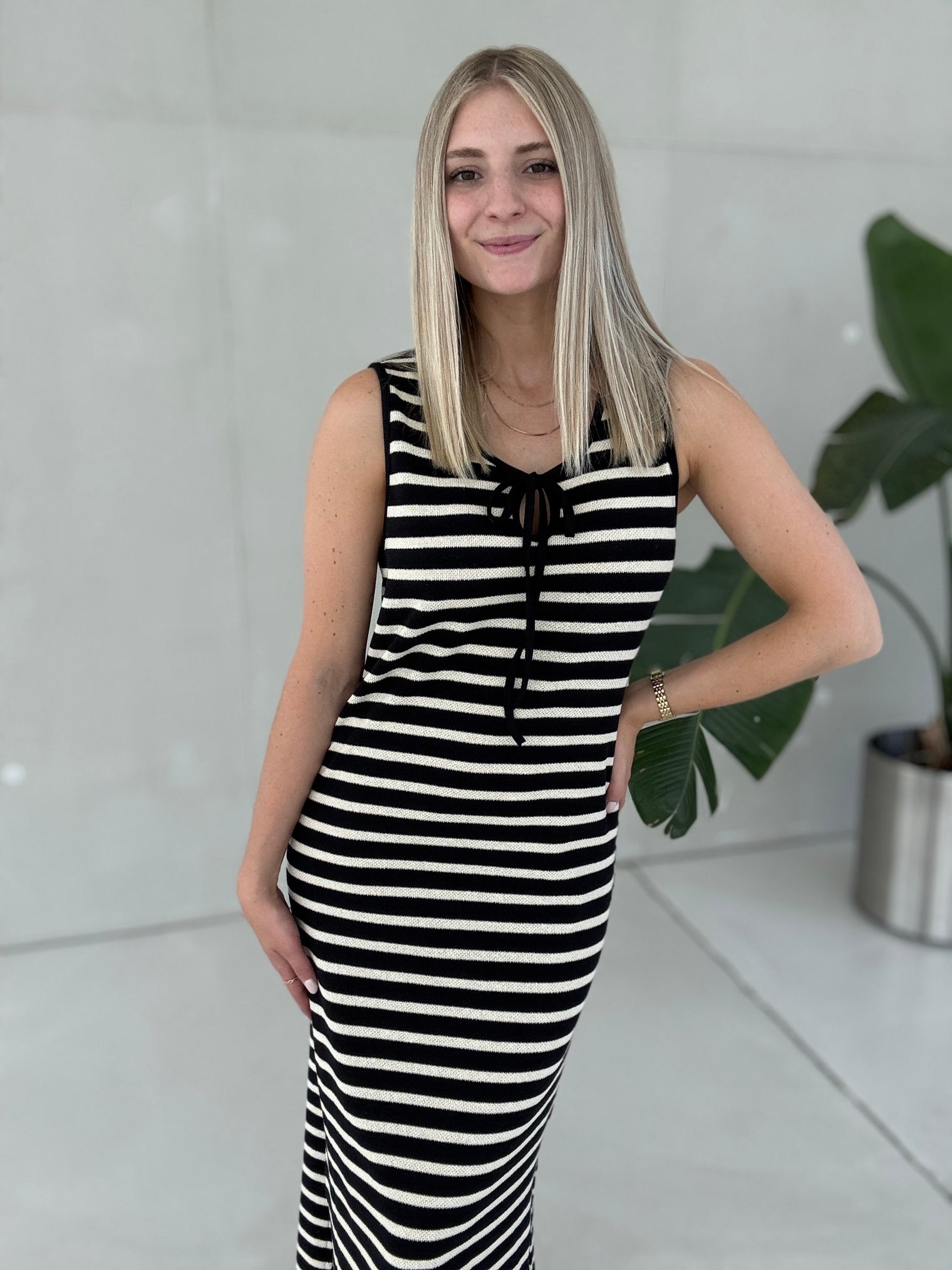 Kleid CASUAL CITY STROLL SCHWARZ/CREME