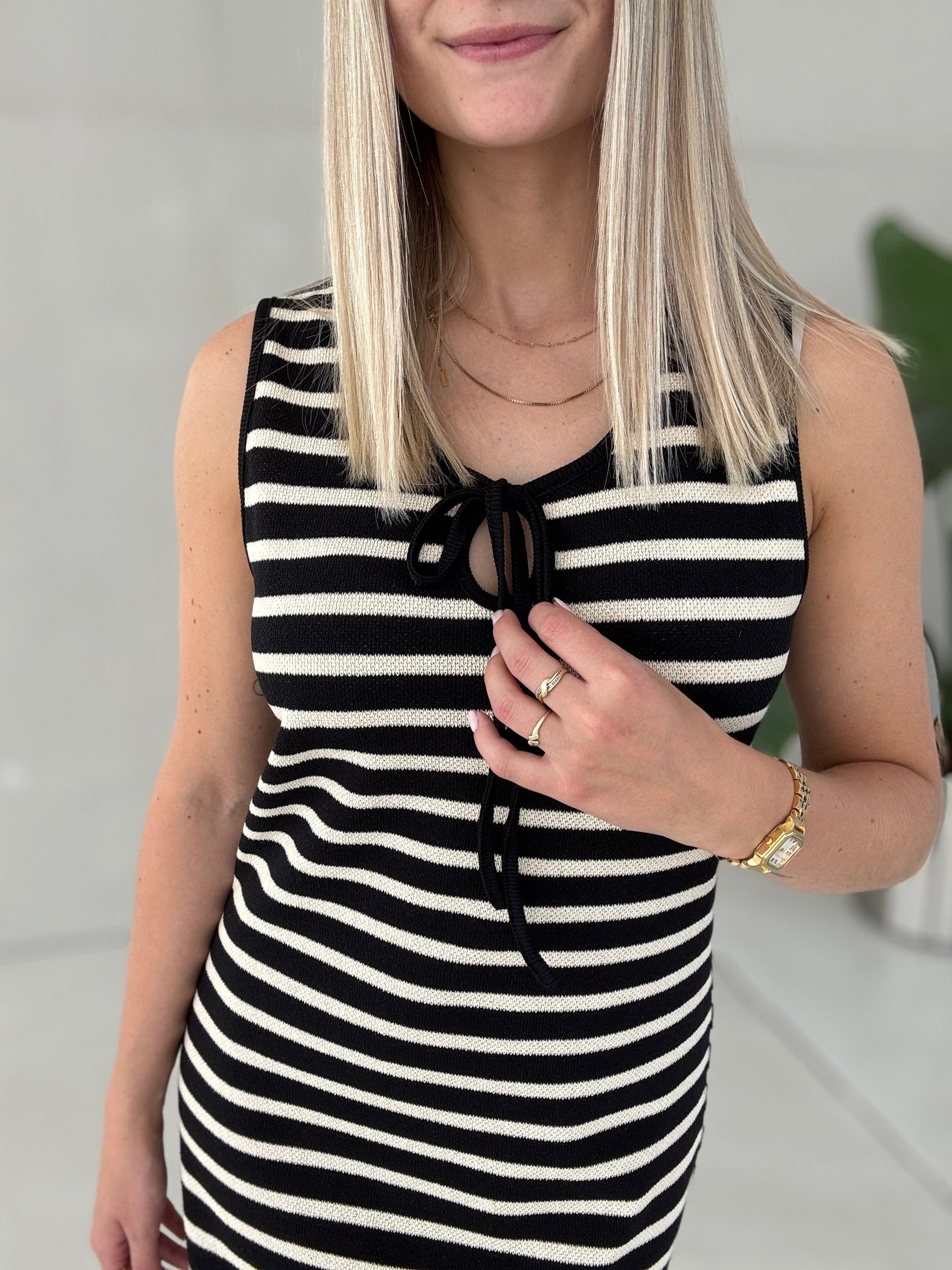 Kleid CASUAL CITY STROLL SCHWARZ/CREME