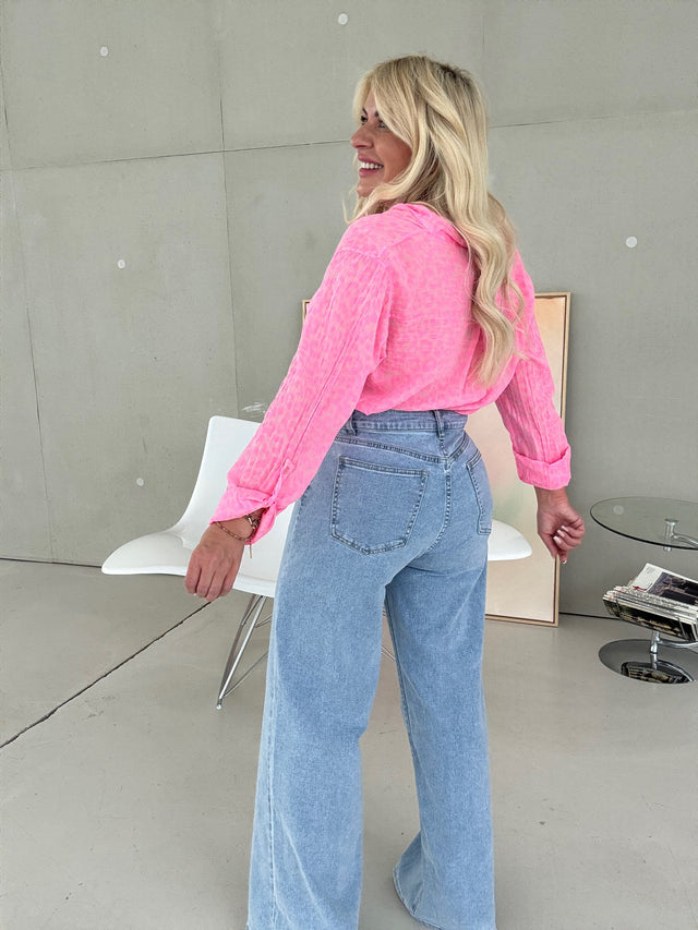 Stretch Wide Leg Jeans denim