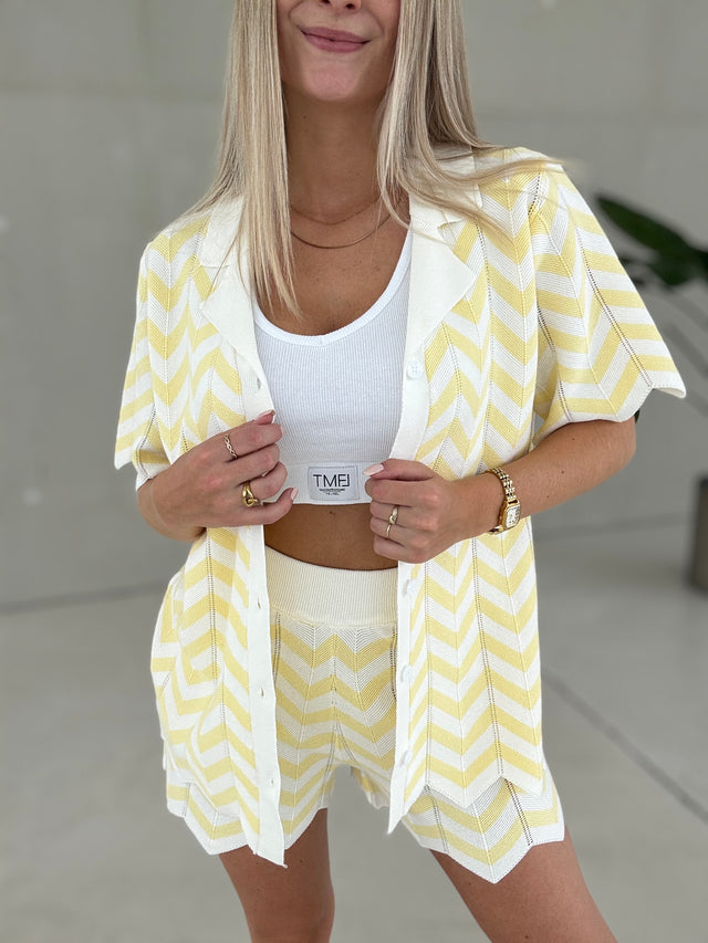 Häkelshirt WAVY VIBES weiß/buttermilk yellow