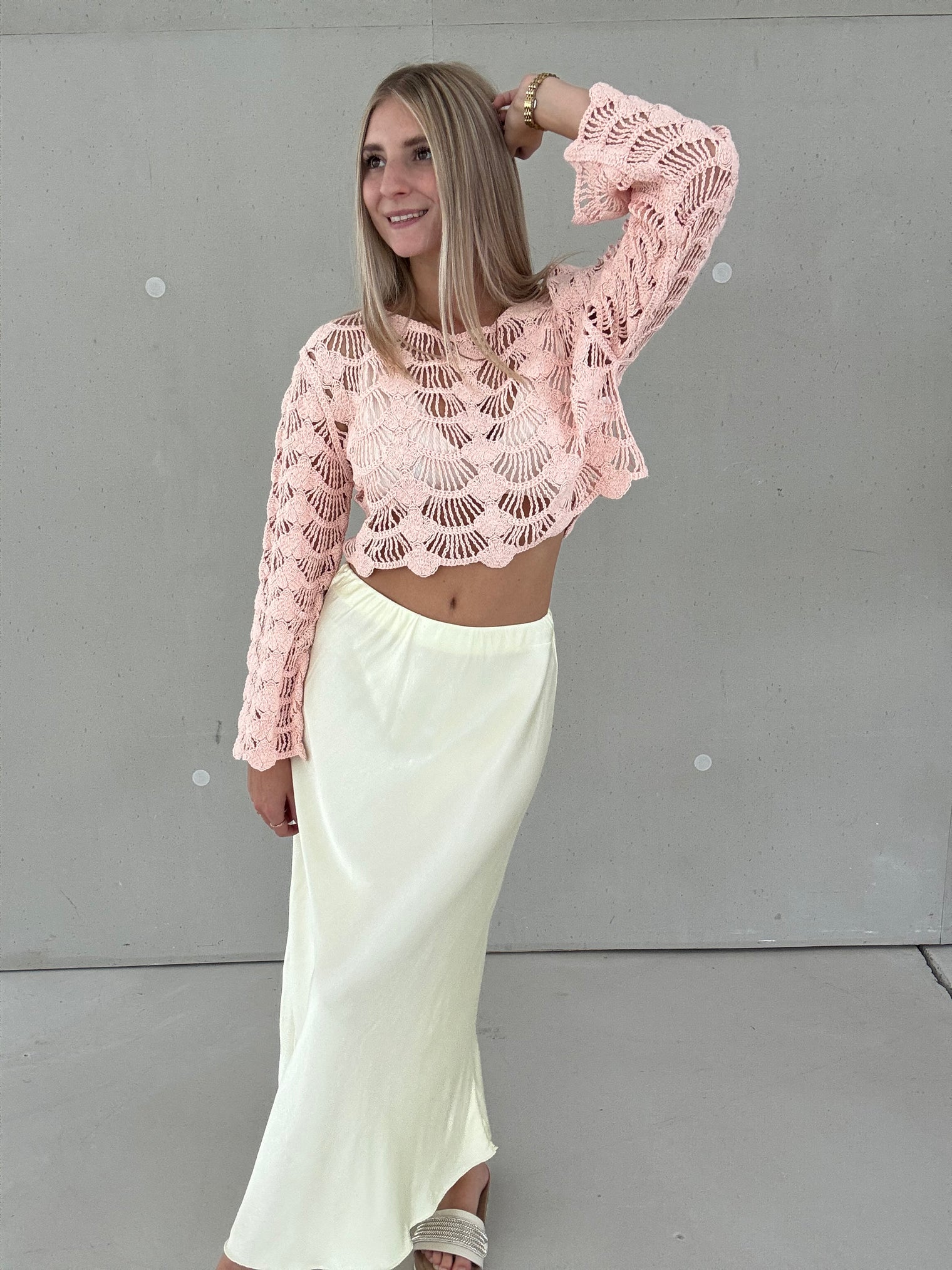 Häkeloberteil BOHO FLAIR altrosa