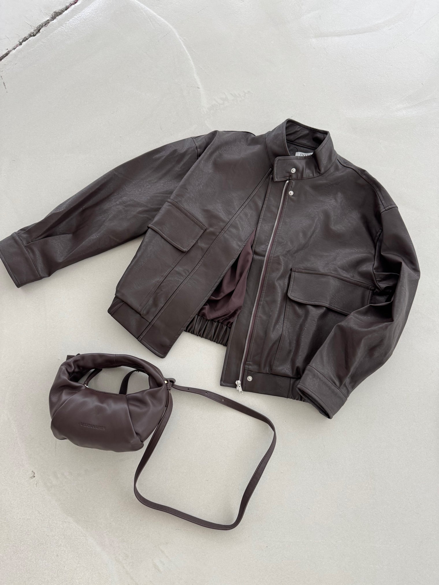 Lederjacke COOL VIBES dark coffee