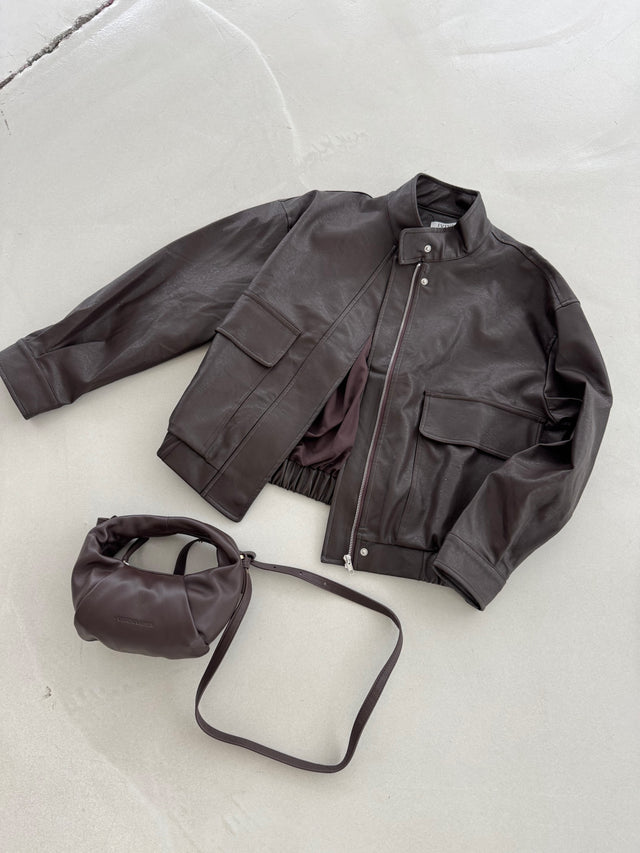 Lederjacke COOL VIBES dark coffee