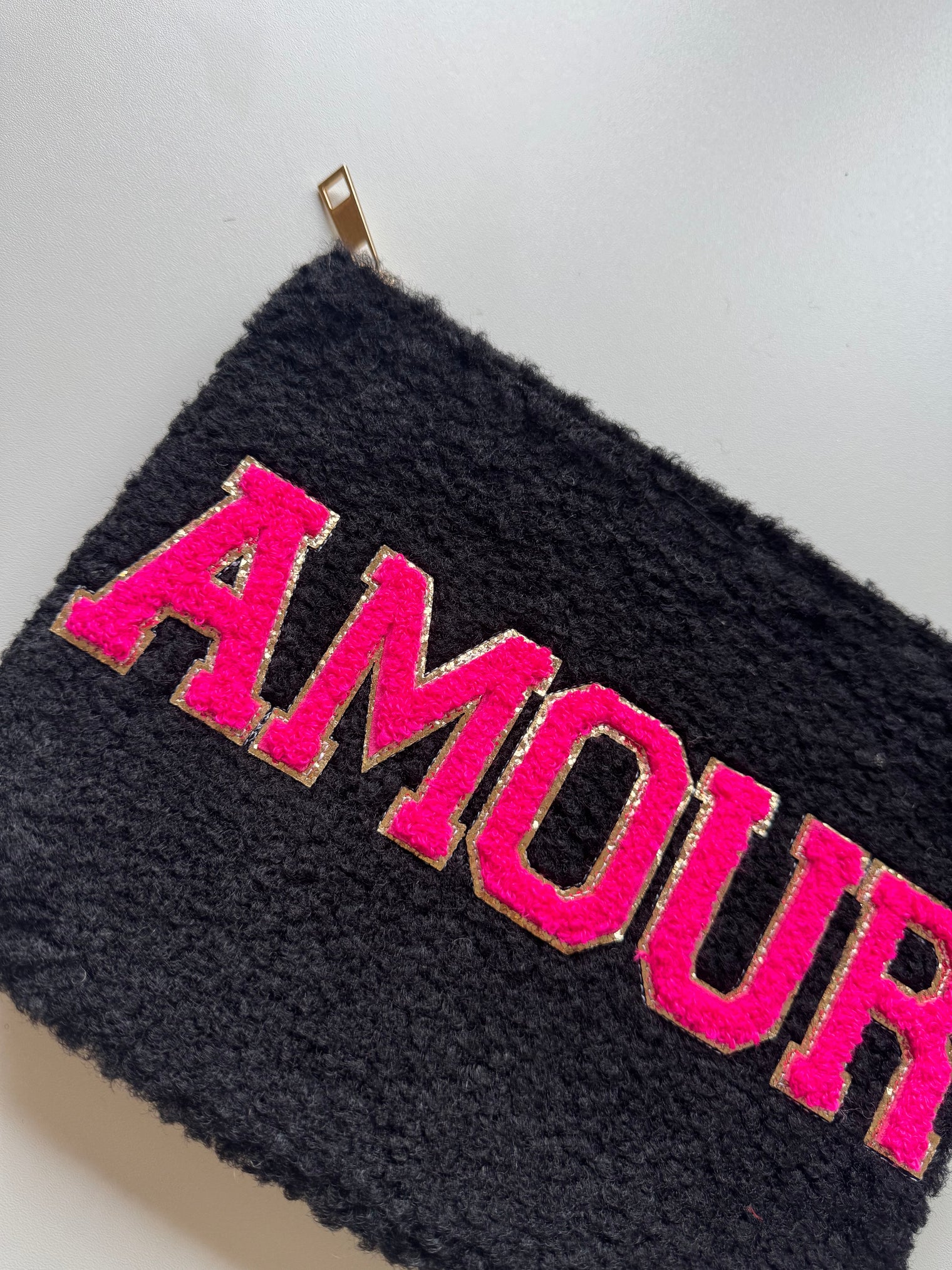Teddy Bag schwarz AMOUR pink