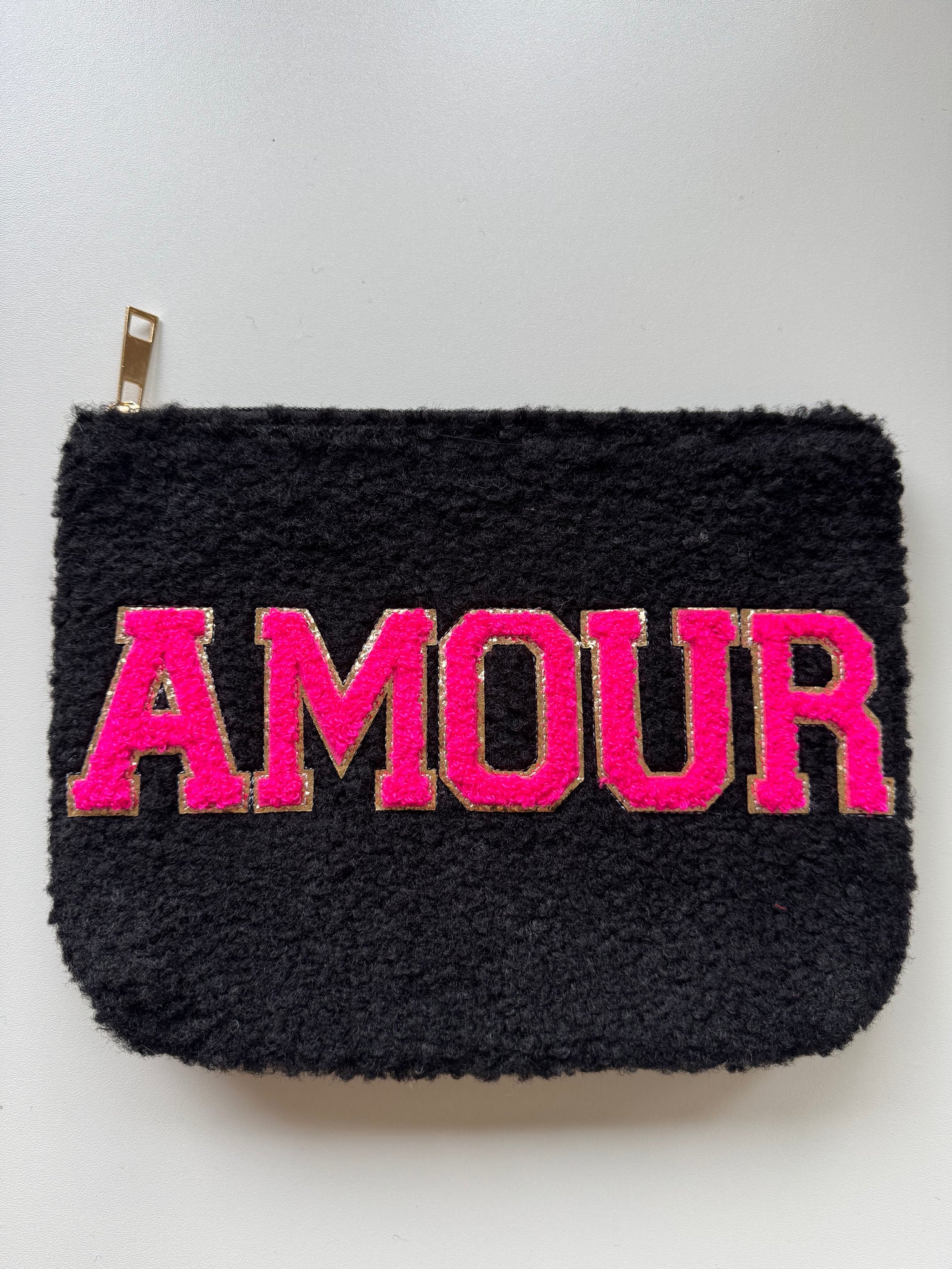 Teddy Bag schwarz AMOUR pink