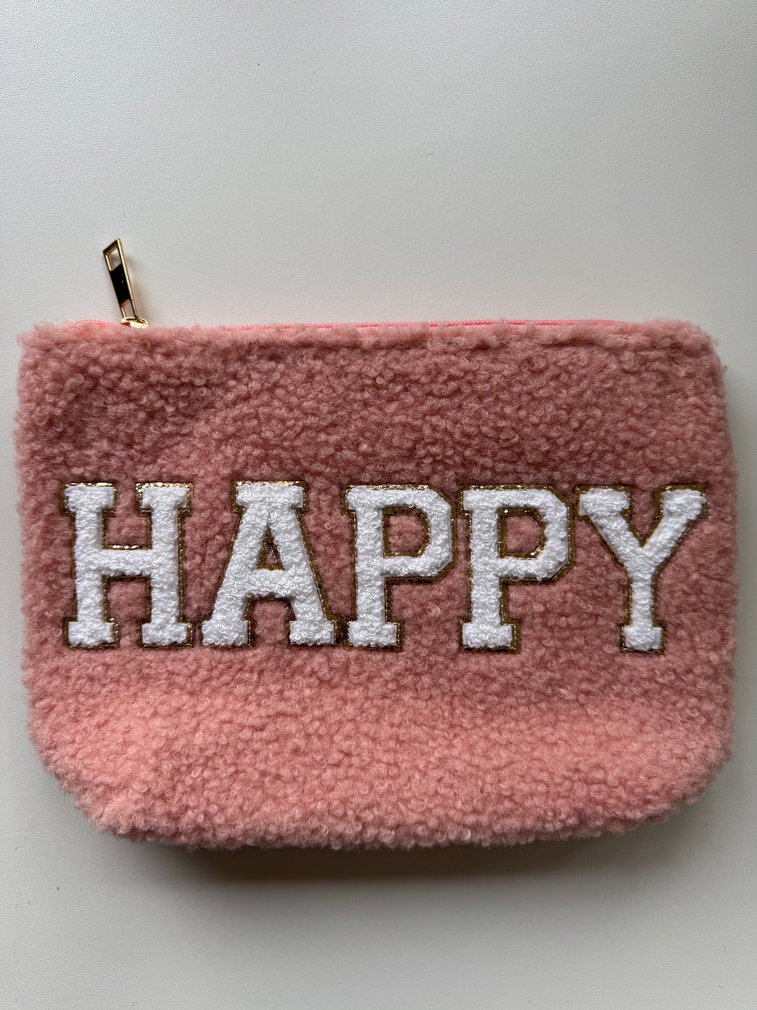 Teddy Bag rose HAPPY weiß