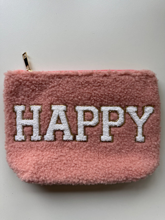 Teddy Bag rose HAPPY weiß