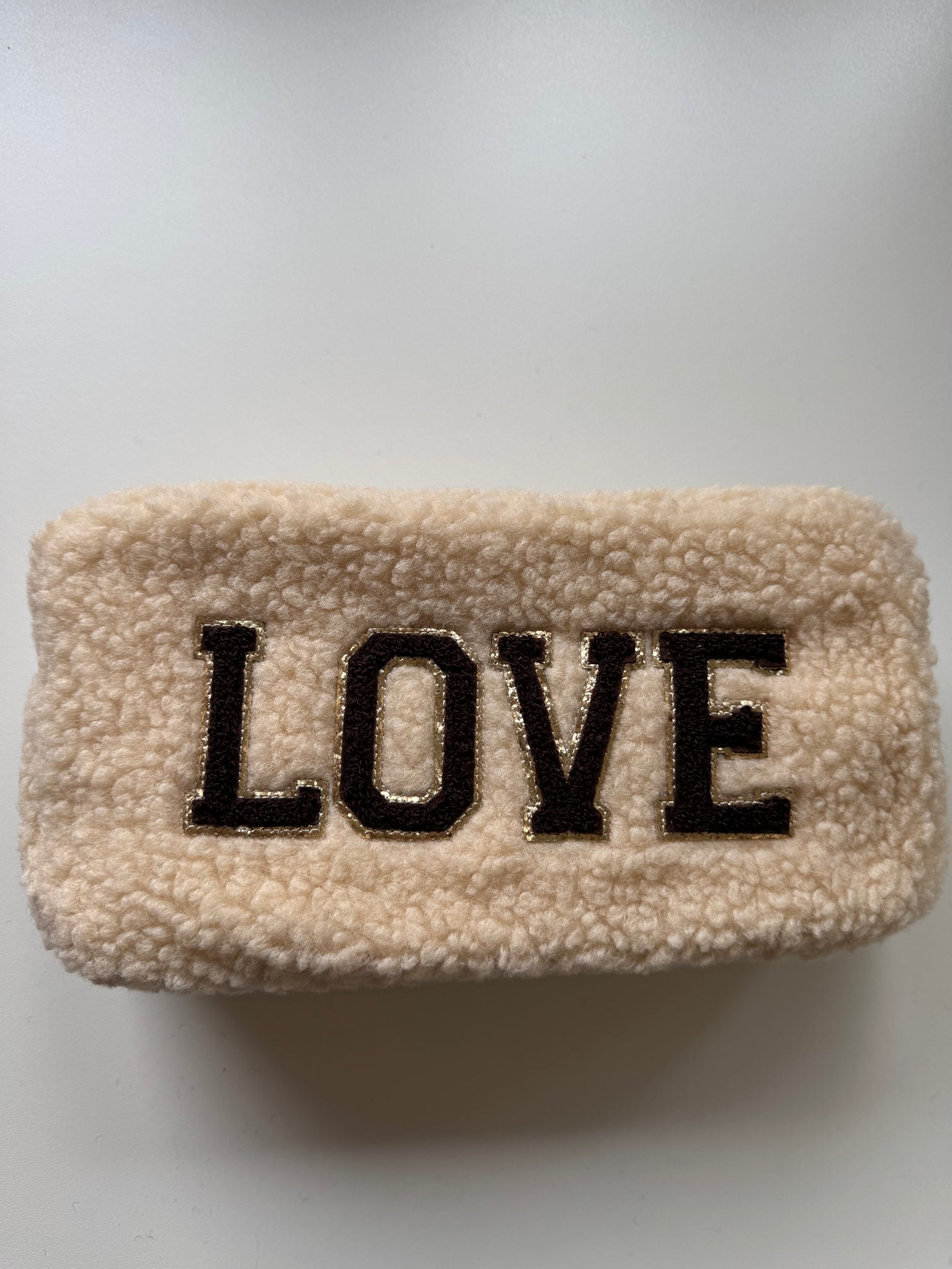 Long Teddy Bag beige LOVE chokolate